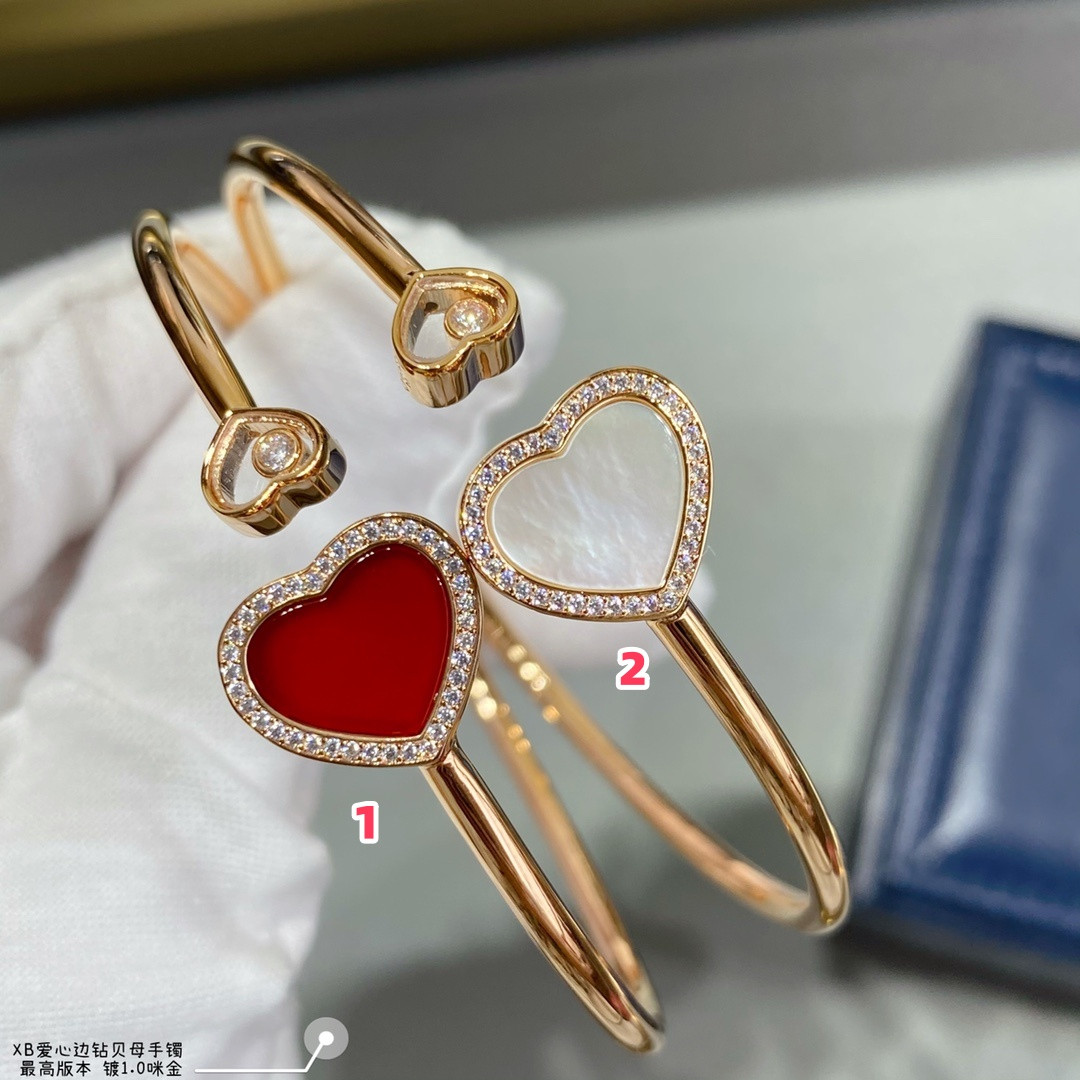 Chopard Heart-shaped Edge D1am0nd Mother-of-Pearl Bracelet