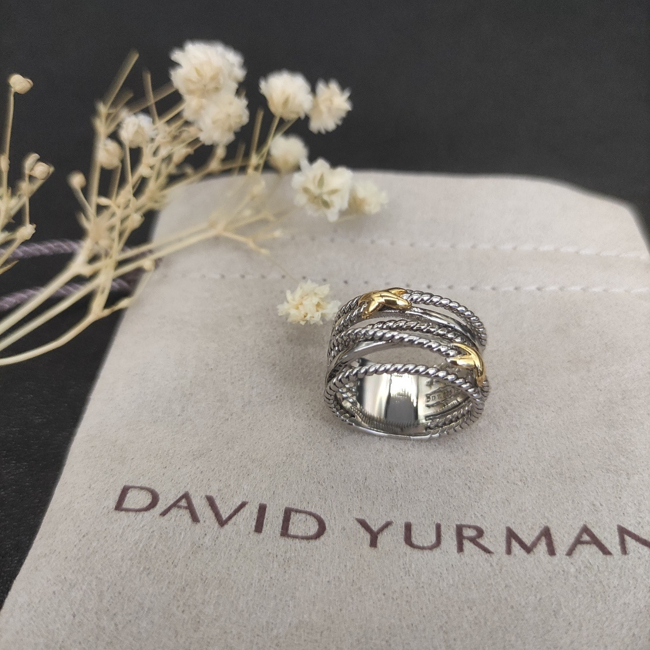 David Yurman Double X color Ring