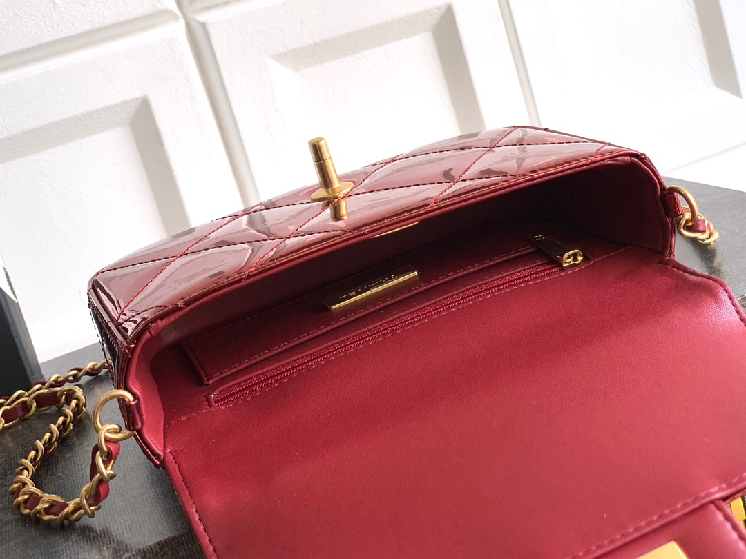 Ch**el Mini Flap Bag with Top Handle 13x18.5x4.5cm