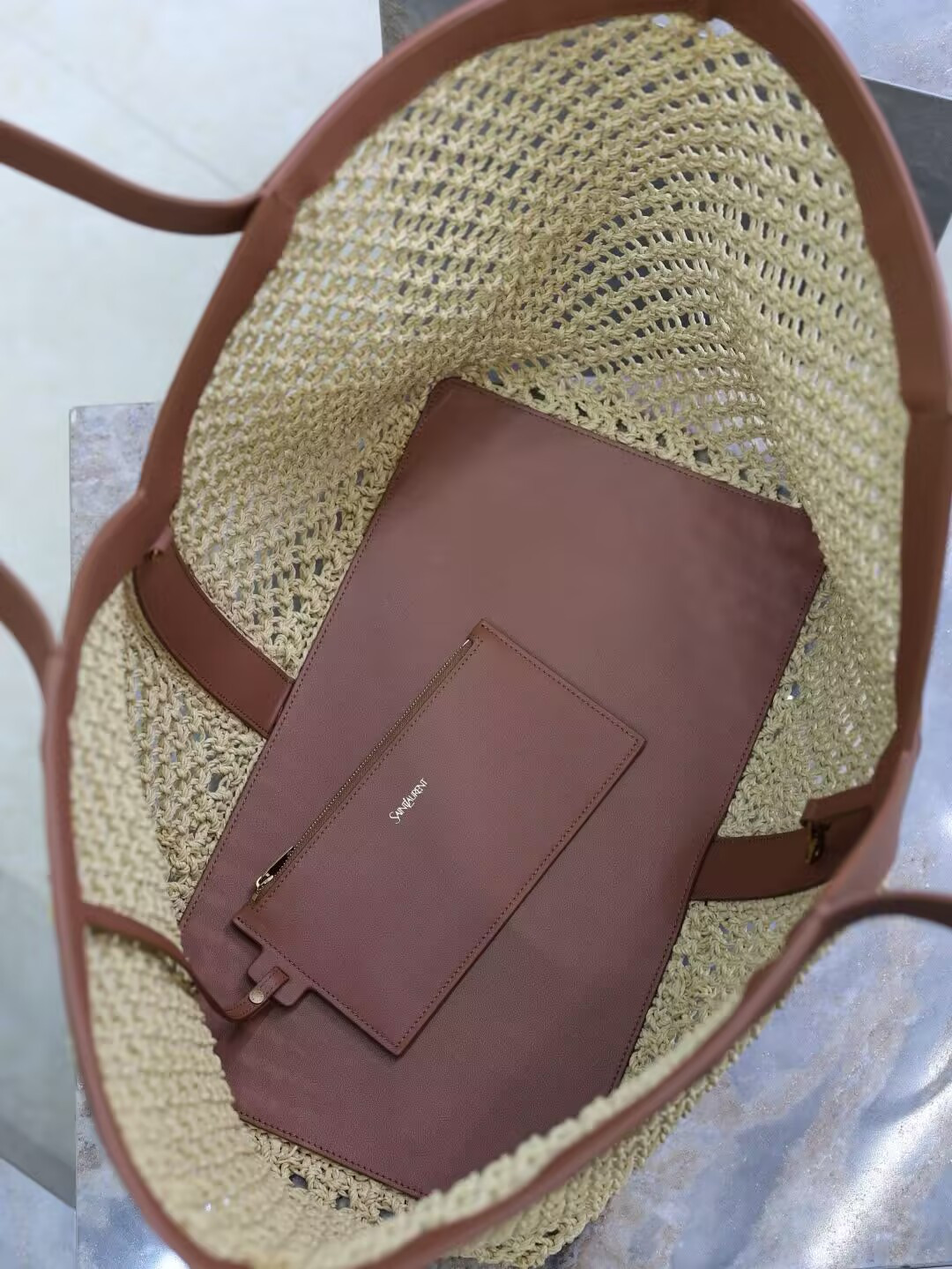 Y51 y-shaped raffia tote bag 50x33x16cm