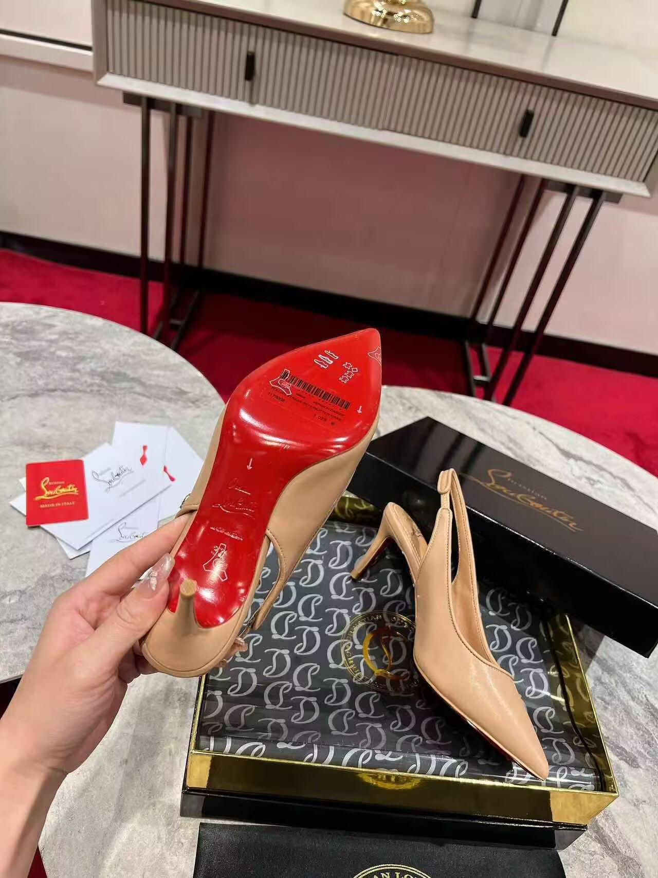 UA Chr1st1an Louboutin Sporty Kate Sling 65mm