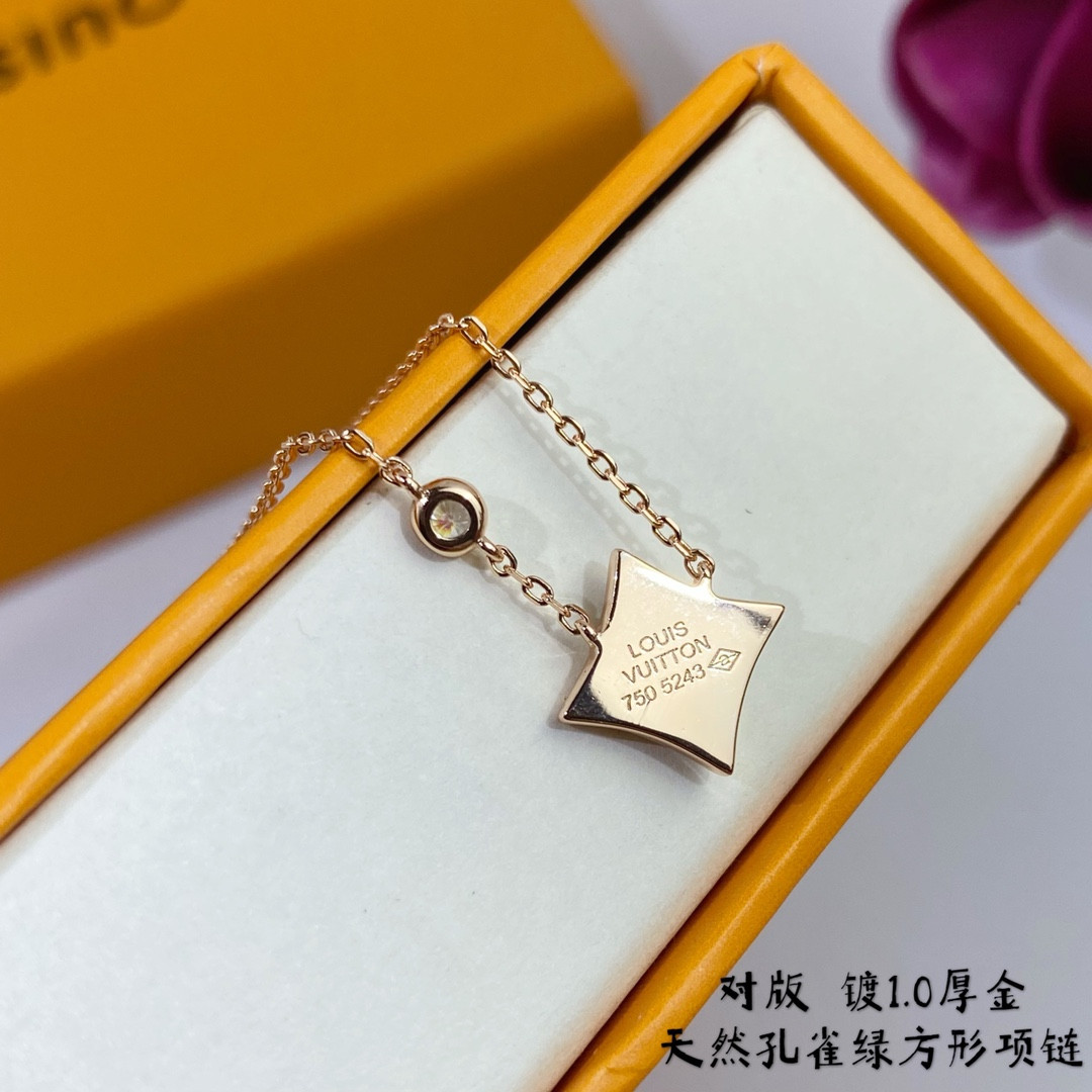 L0vis Vvtt0n Square Natural Malachite Necklace