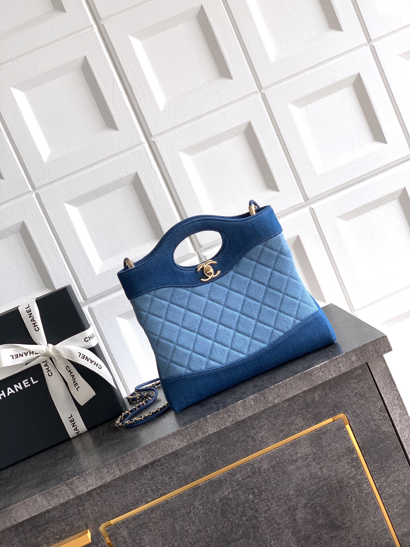 CHANEL 31 Mini Shopping Bag Light Blue AS4133 22x23x5cm