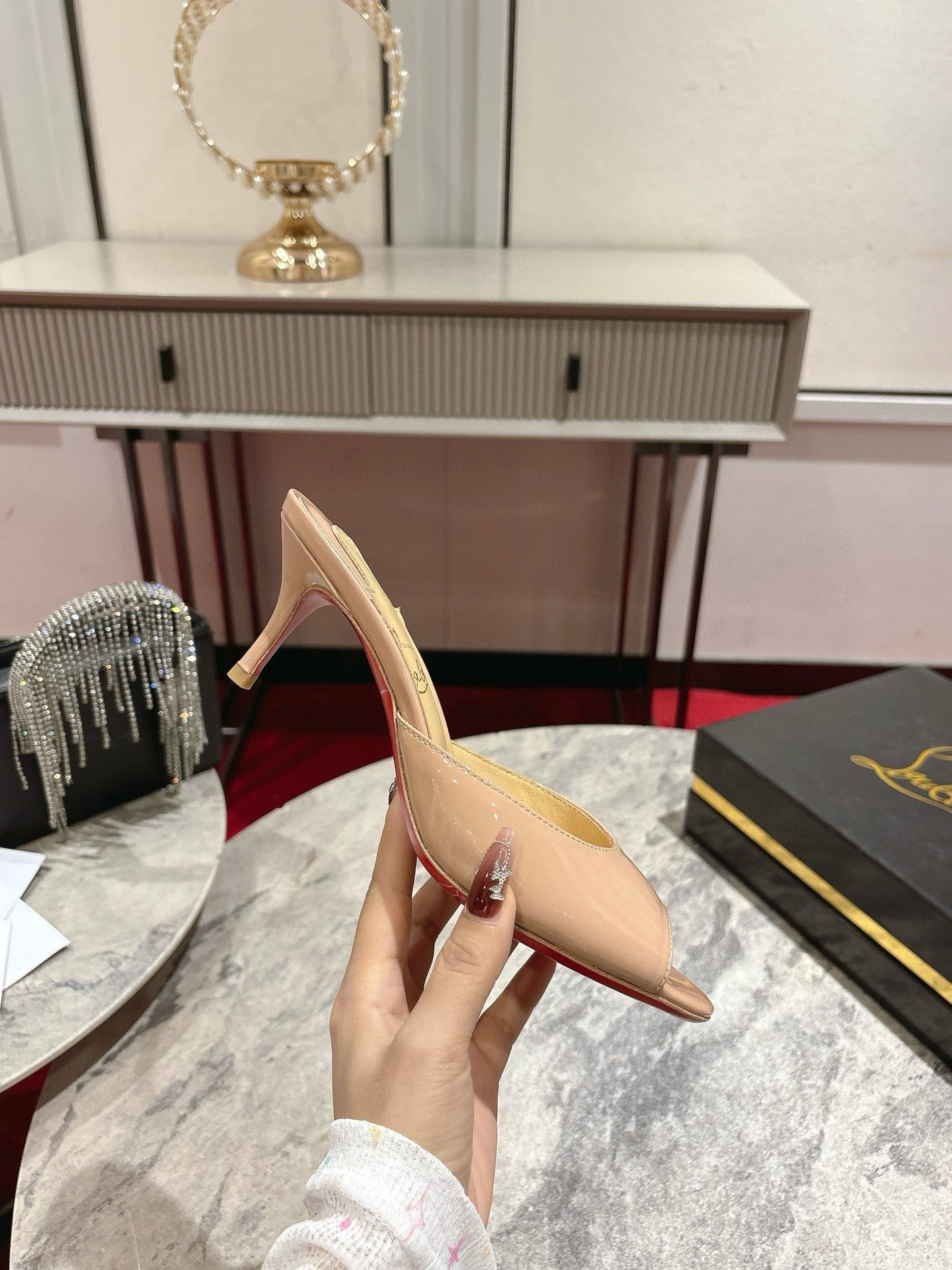 UA Chr1st1an Louboutin Me Dolly Calfskin Leather Mules
