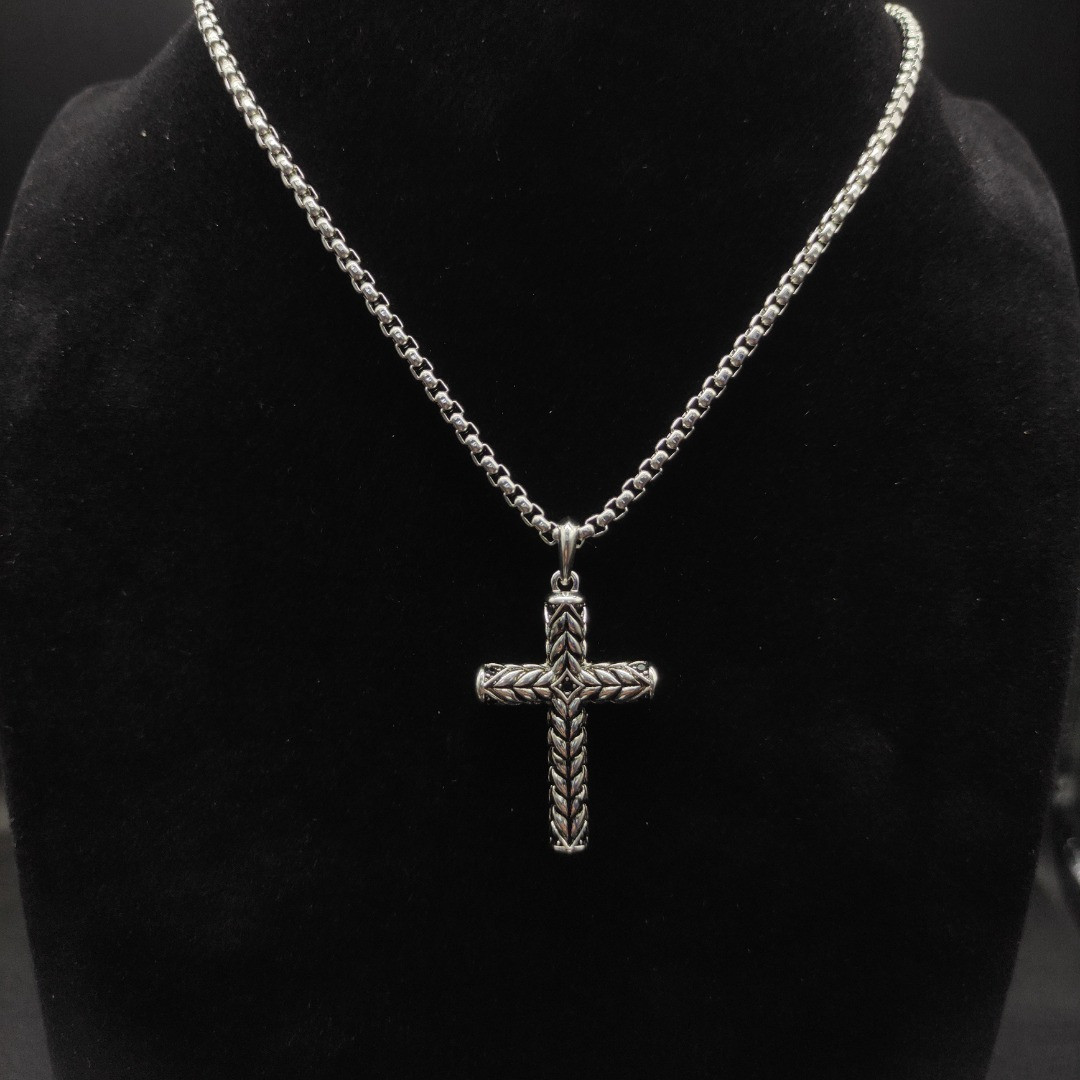 David Yurman cross Necklace(Chain length 50+5cm delay chain Chain thickness 3mm)