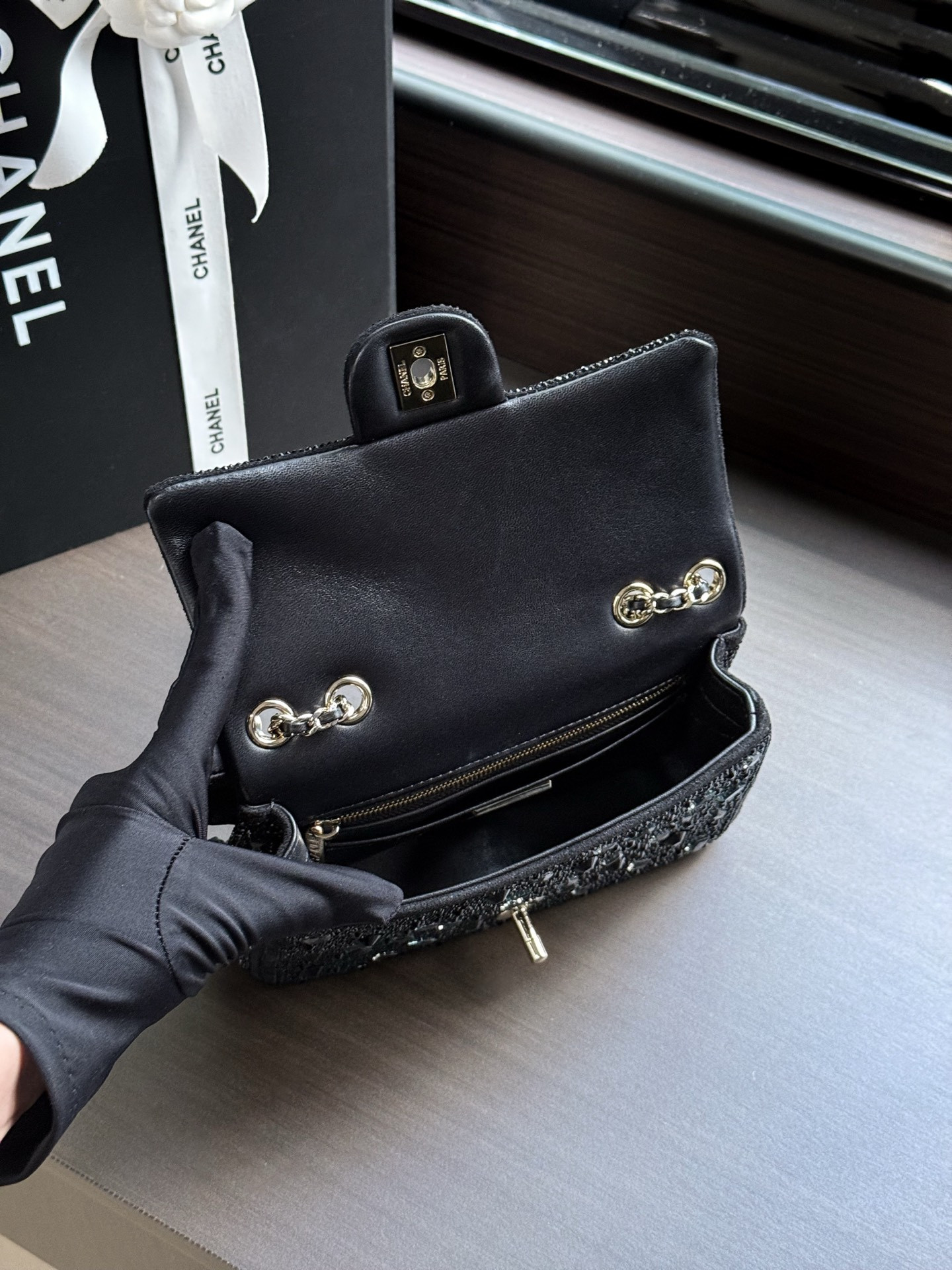 Ch**el Evening Flap Bag AS4297 13 x 21 x 8cm