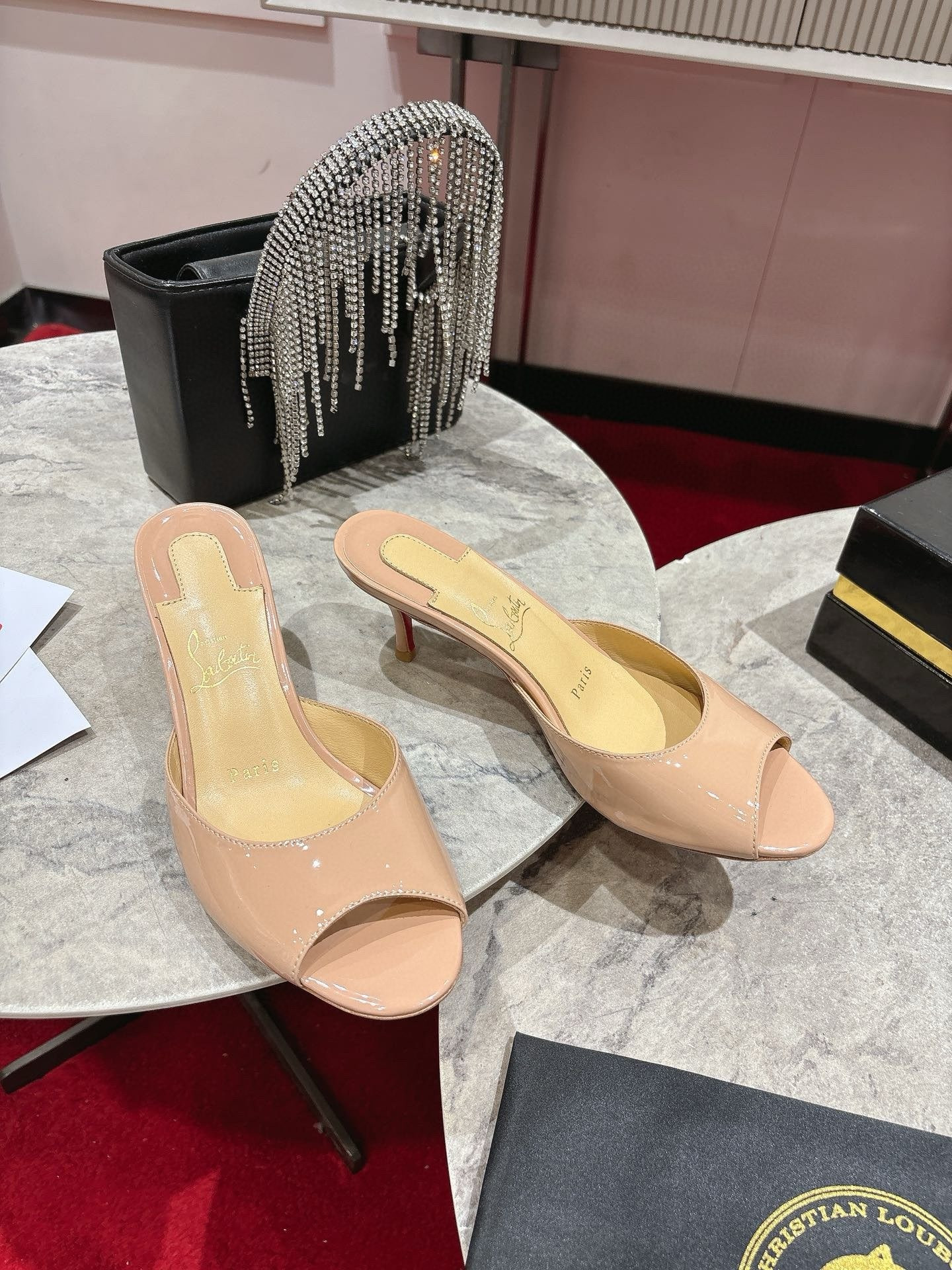 UA Chr1st1an Louboutin Me Dolly Calfskin Leather Mules