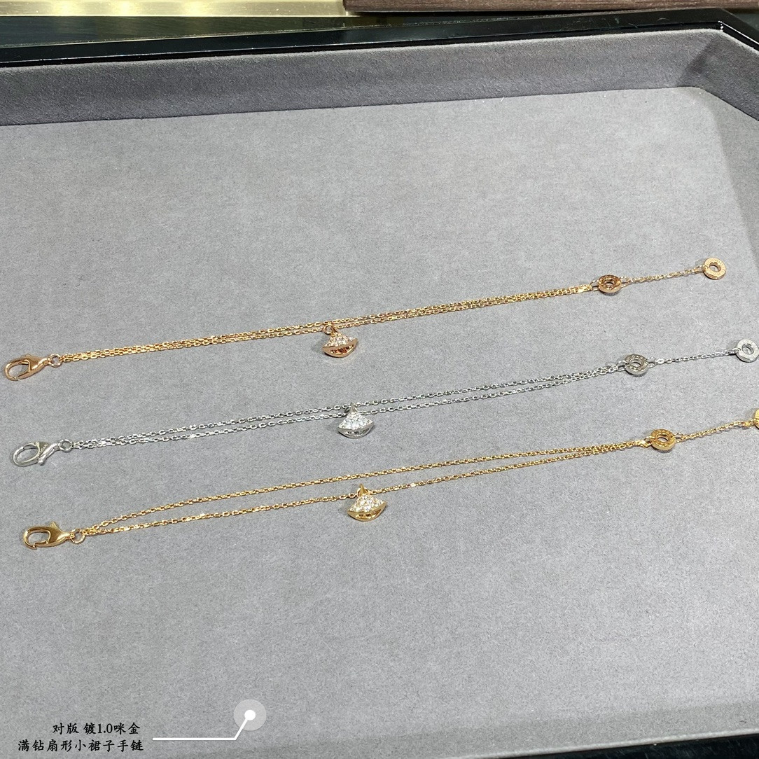 Bv1g*ai D1am0nd fan-shaped mini skirt Bracelet
