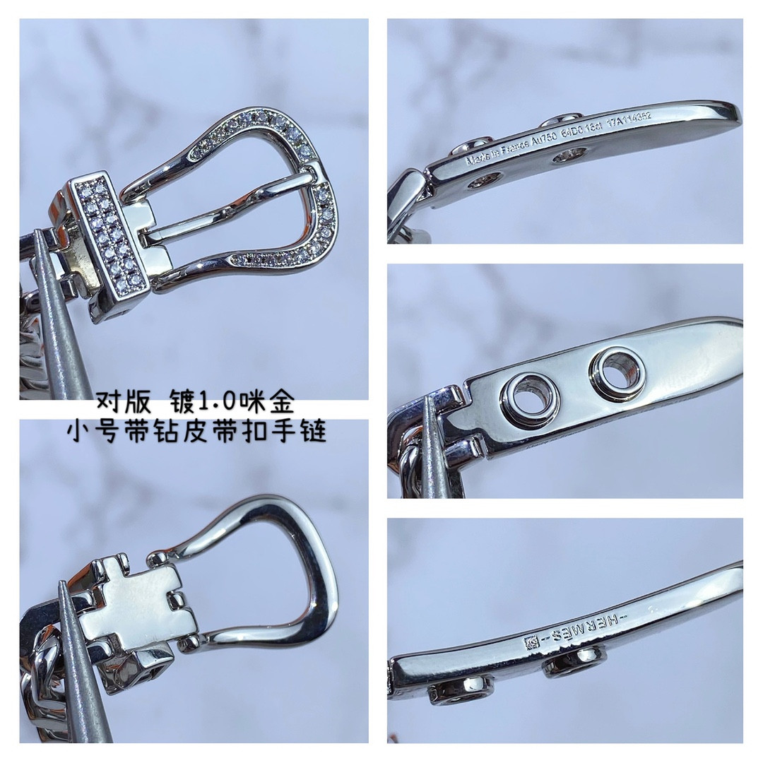 H**me5 Small D1am0nd-Encrusted Belt Bracelet