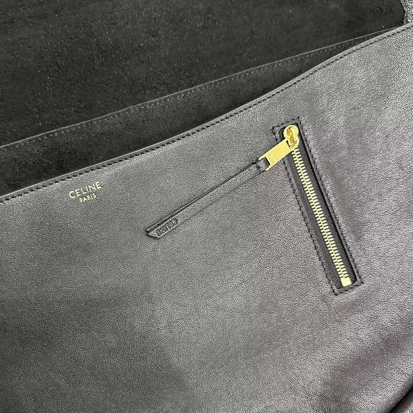 Ce1i*e HALFMOON SOFT TRIOMPHE BAG IN S*pPLE SHINY LAMBSKIN 46x19x10cm