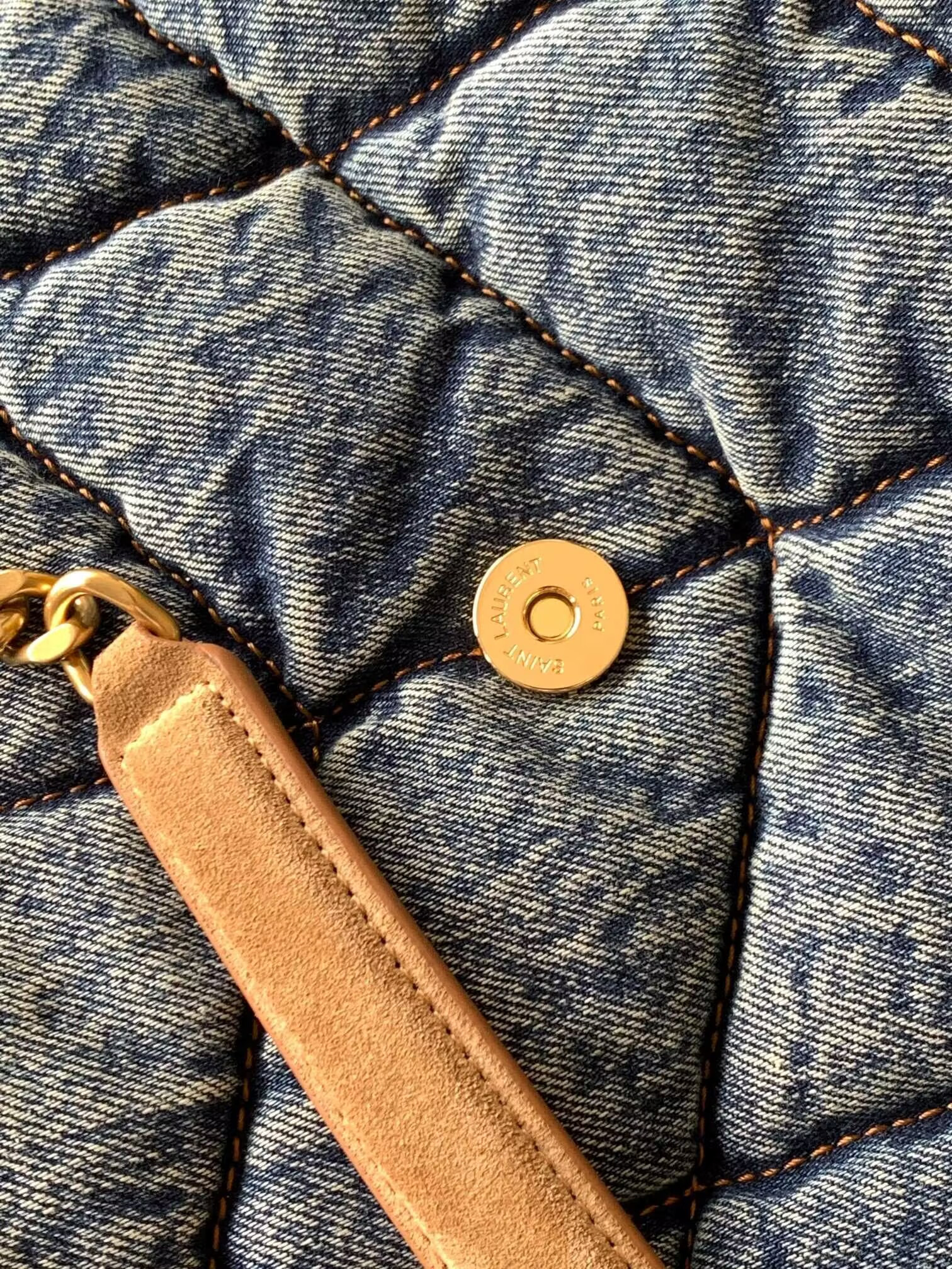 Y51 PUFFER in suede and denim 35x23x13.5cm