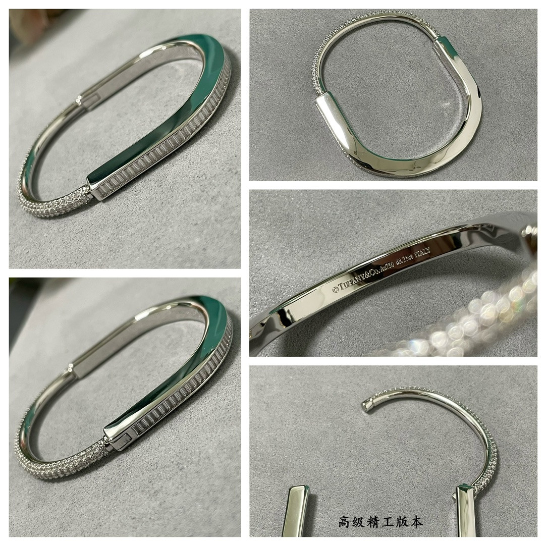 T*f*ny & Co. T Lock Square D1am0nd Bracelet