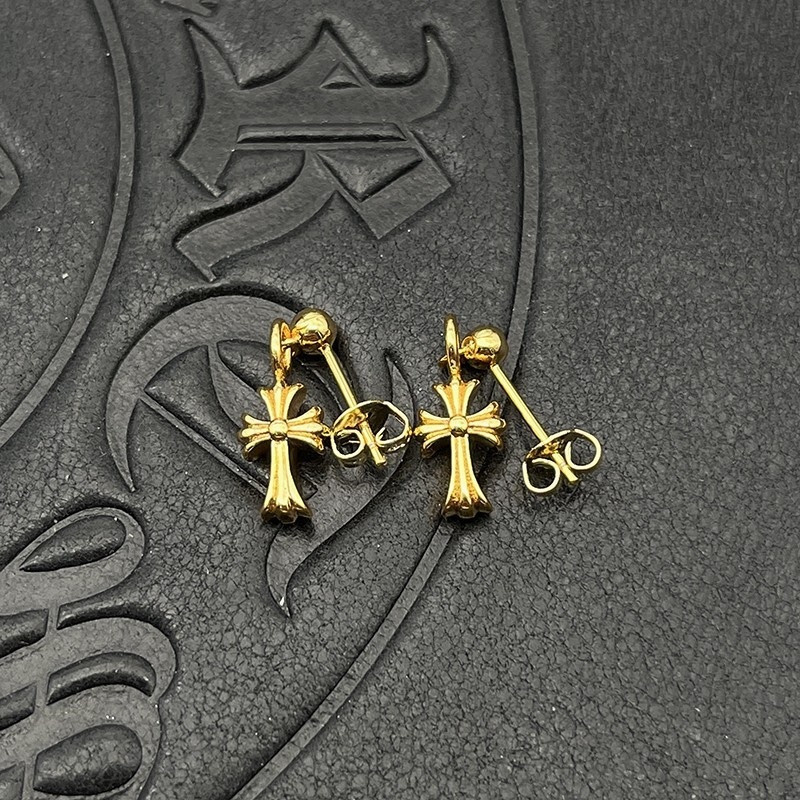 Ch*0me He**ts Cross Earrings