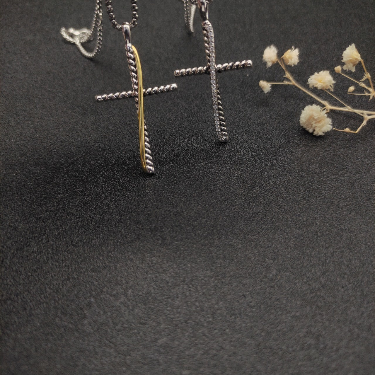 David Yurman Cross Necklace(Chain length 45+5cm delay chain Chain thickness 2mm)