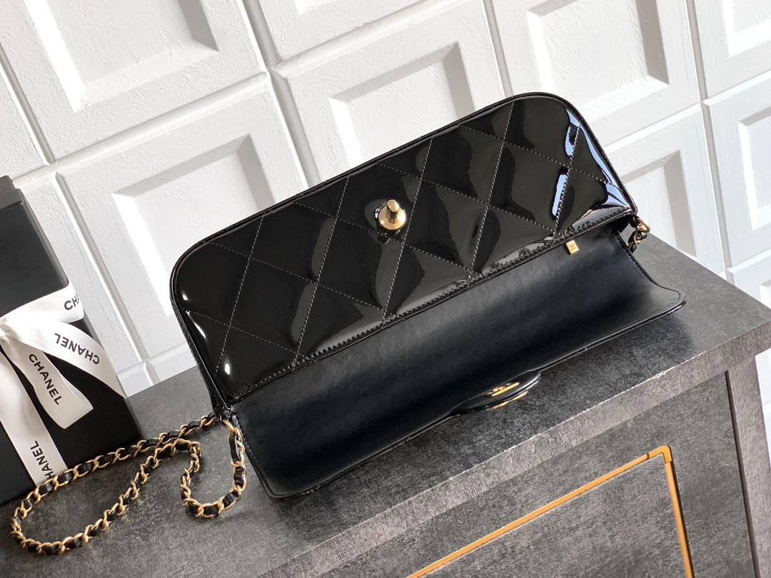 Ch**el large flap bag with top handle 12.5x30x5cm