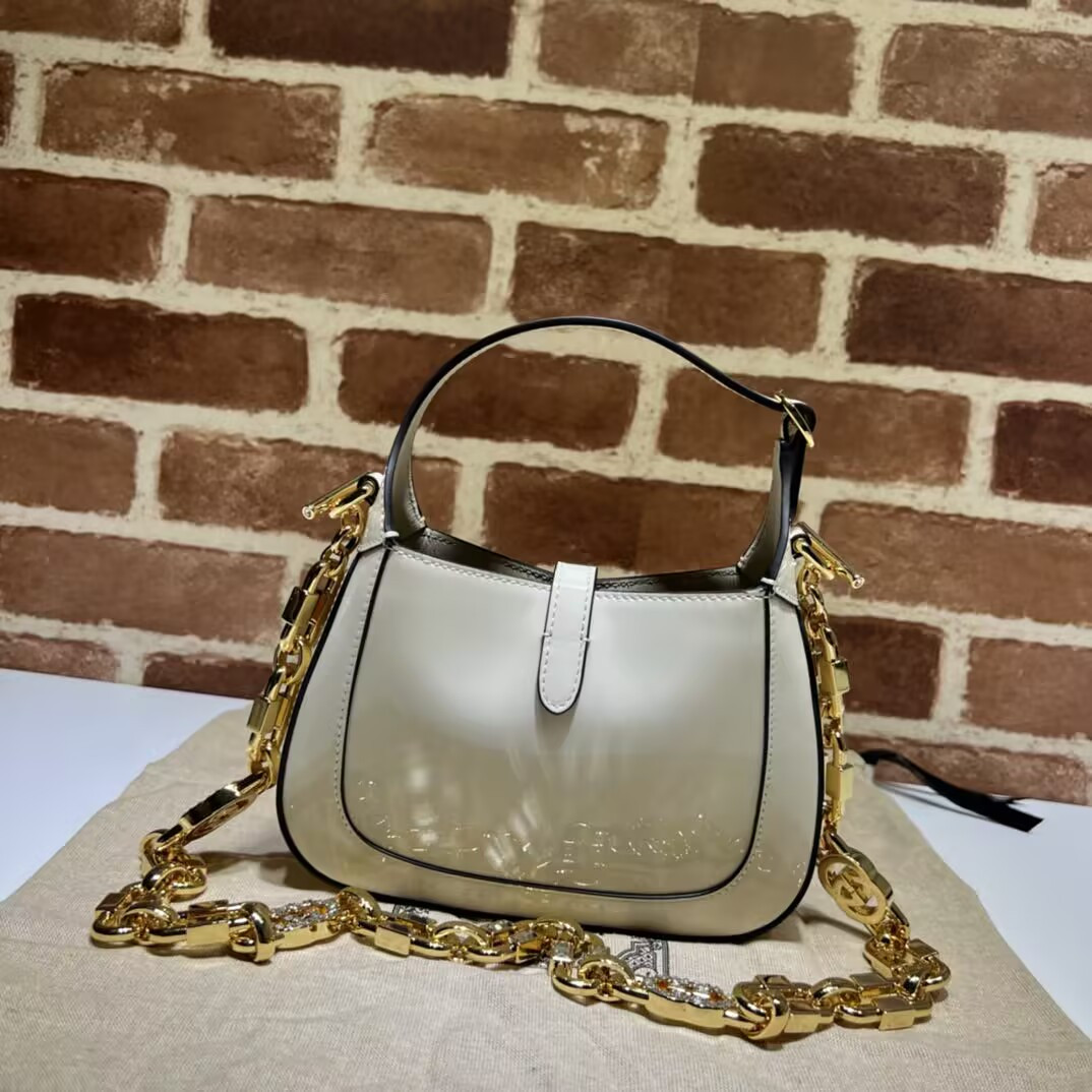 Gucci Mini Jackie 1961 Patent Leather Shoulder Bag 19x13x3cm