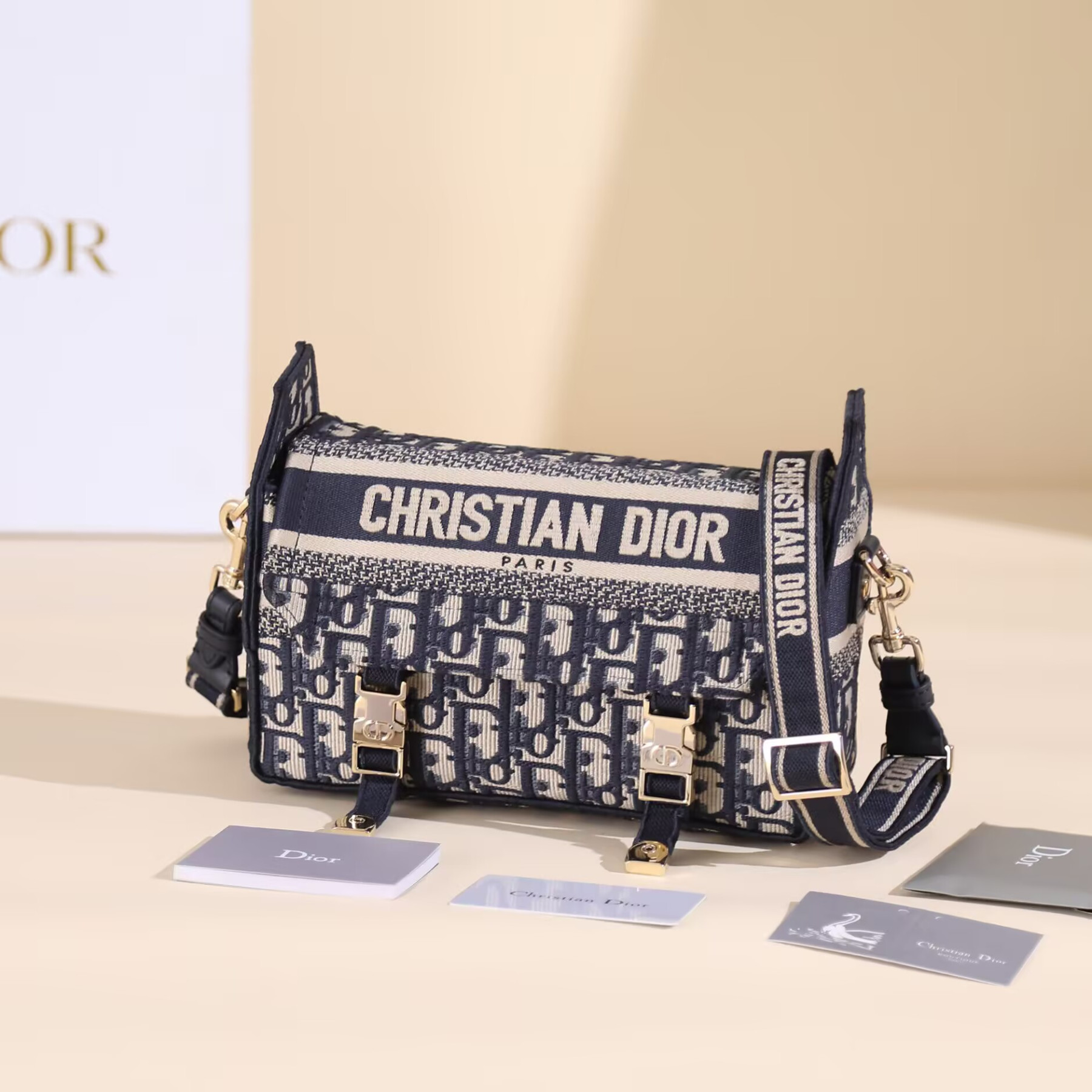 D10r D10rcamp Nano Bag Blue Oblique Embroidery 23x15x8cm