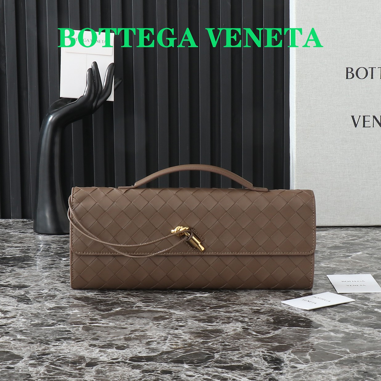 B0tt*ga Ven*ta Long Clutch Andiamo With Handle Fondant 31x13x3cm