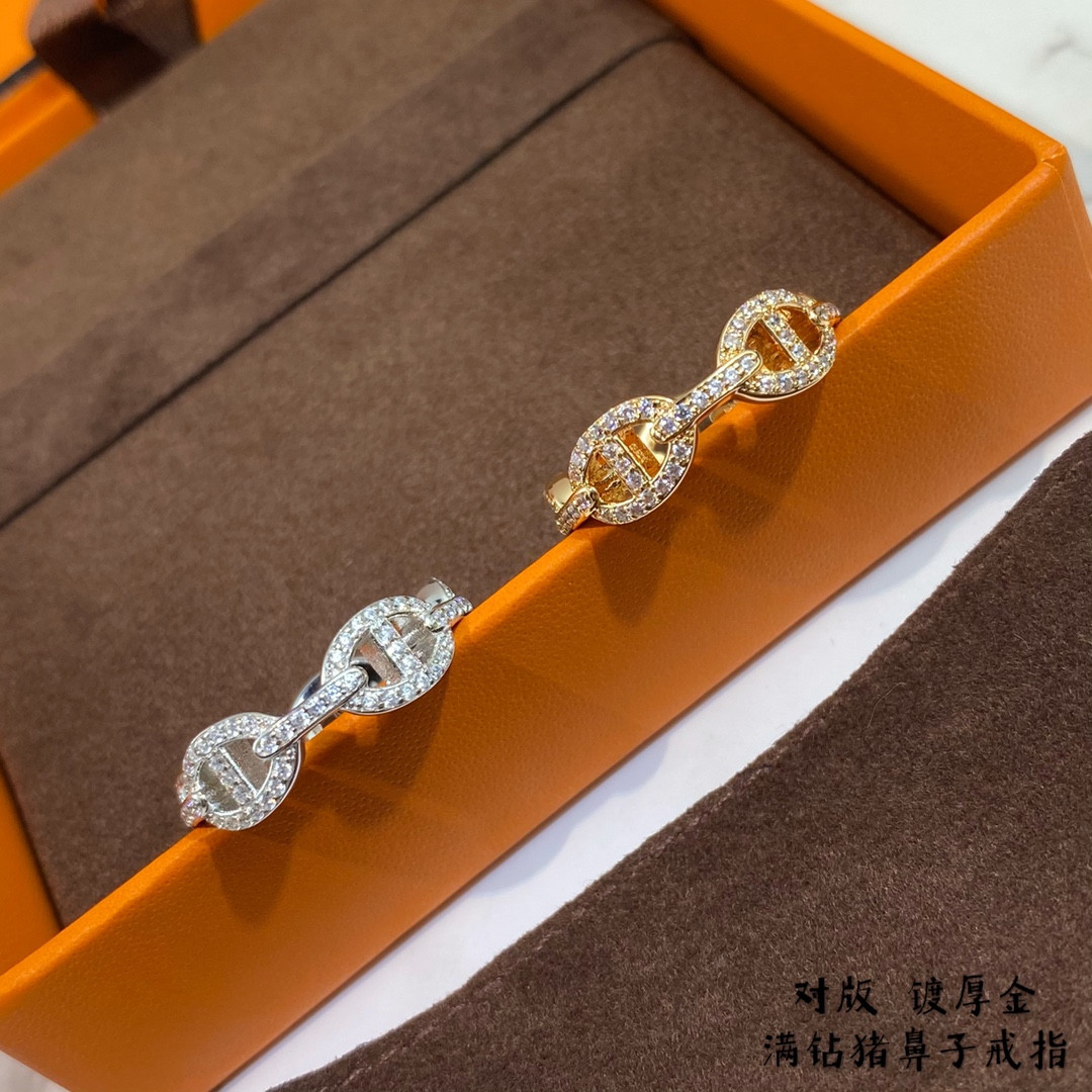 H**me5 fully D1am0nd-encrusted Collier de Chien Ring