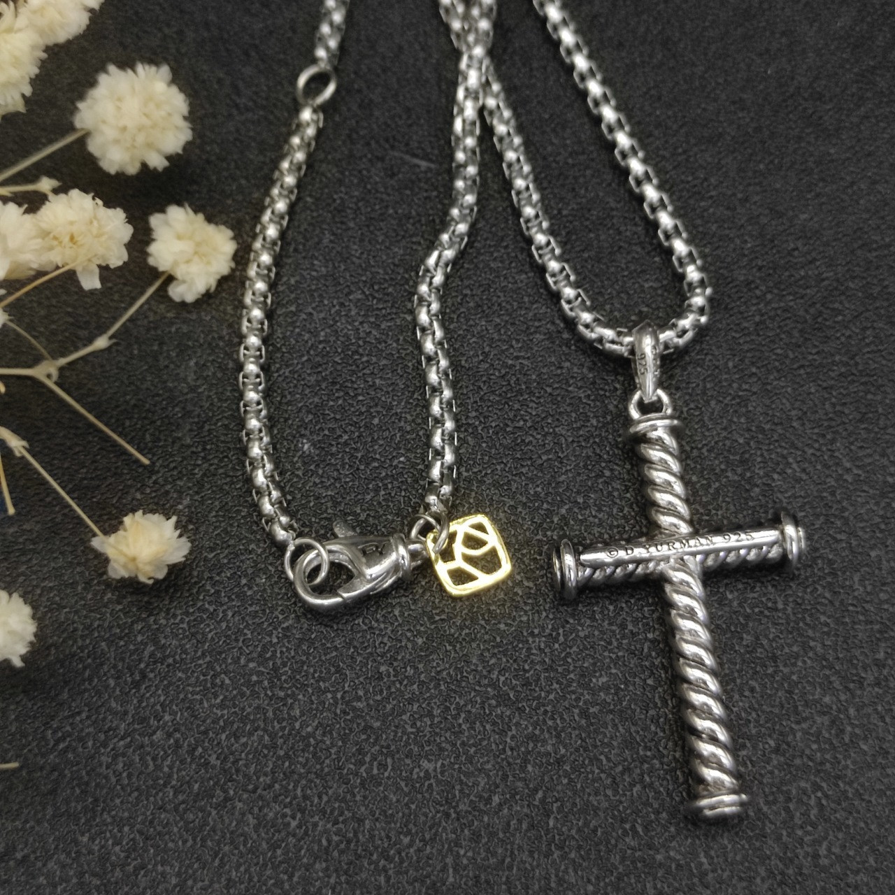 David Yurman cross Necklace(Chain length 50+5cm delay chain Chain thickness 3mm)