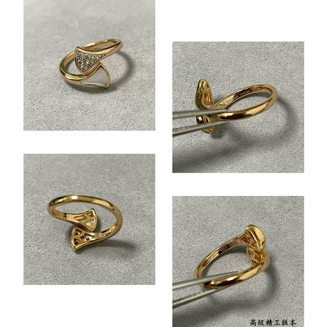 Bv1g*ai White mother-of-pearl scalloped skirt Ring