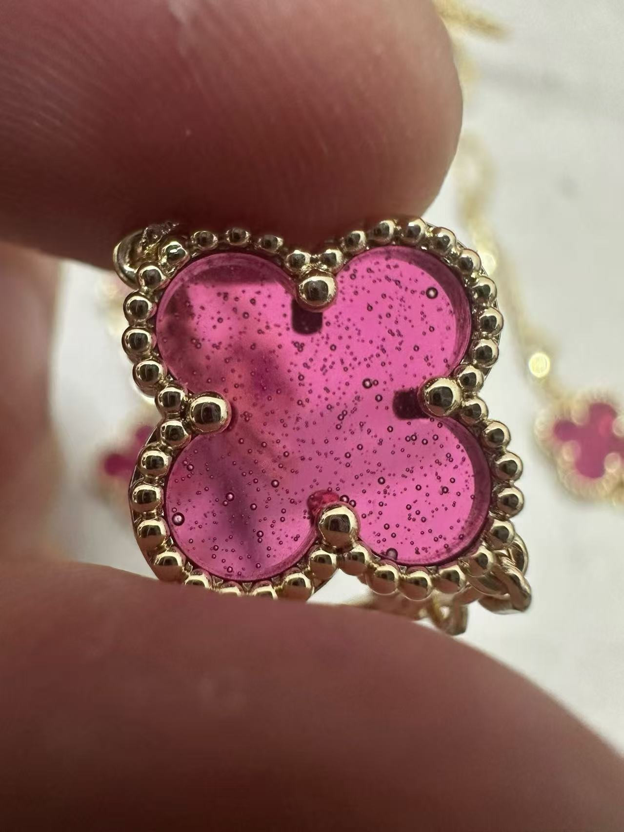 V*n Cl**f & Arpels five-flowered four-leaf clover Bracelet Chain length approx.19cm