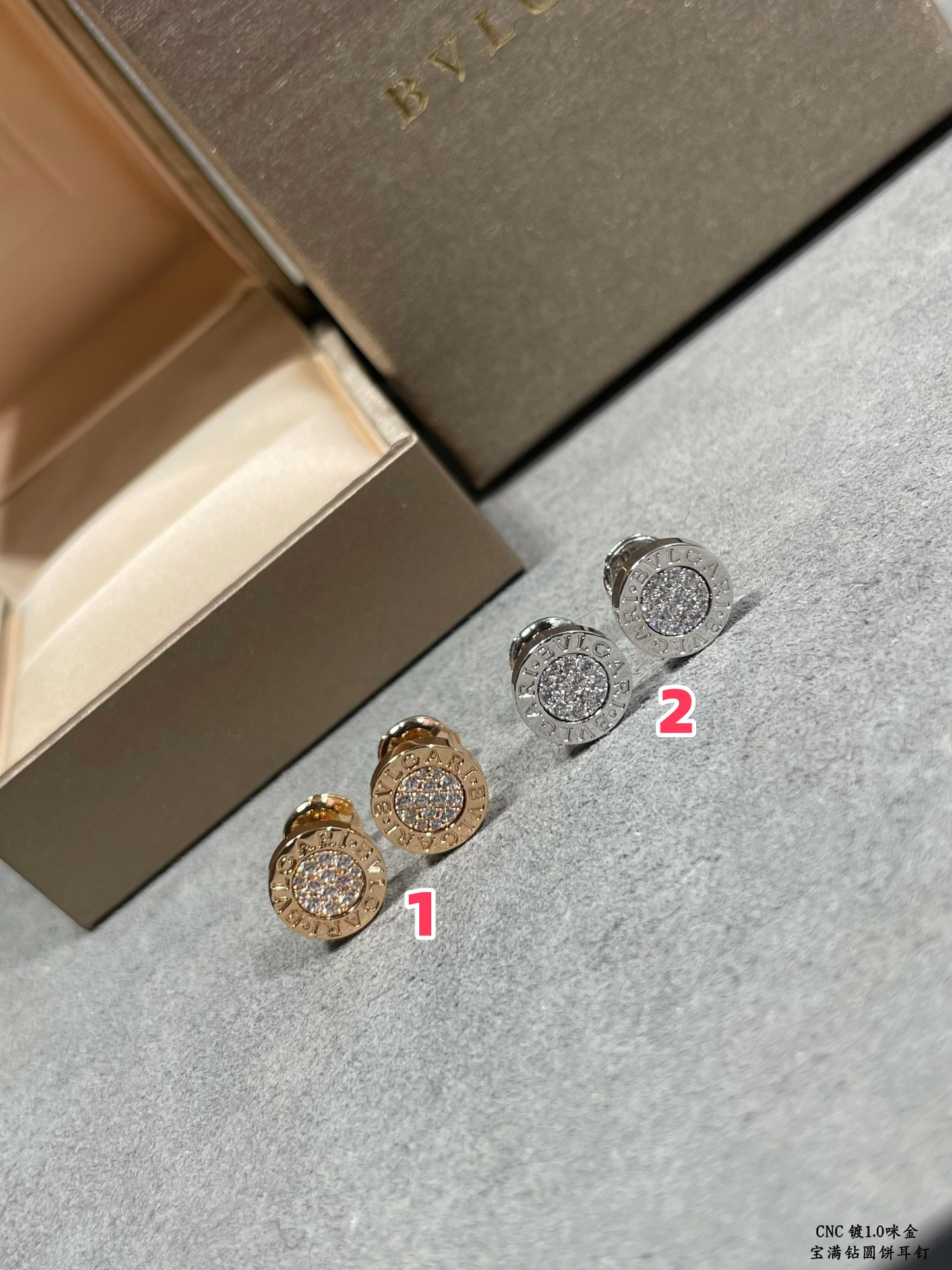 Bv1g*ai D1am0nd round cake Earrings