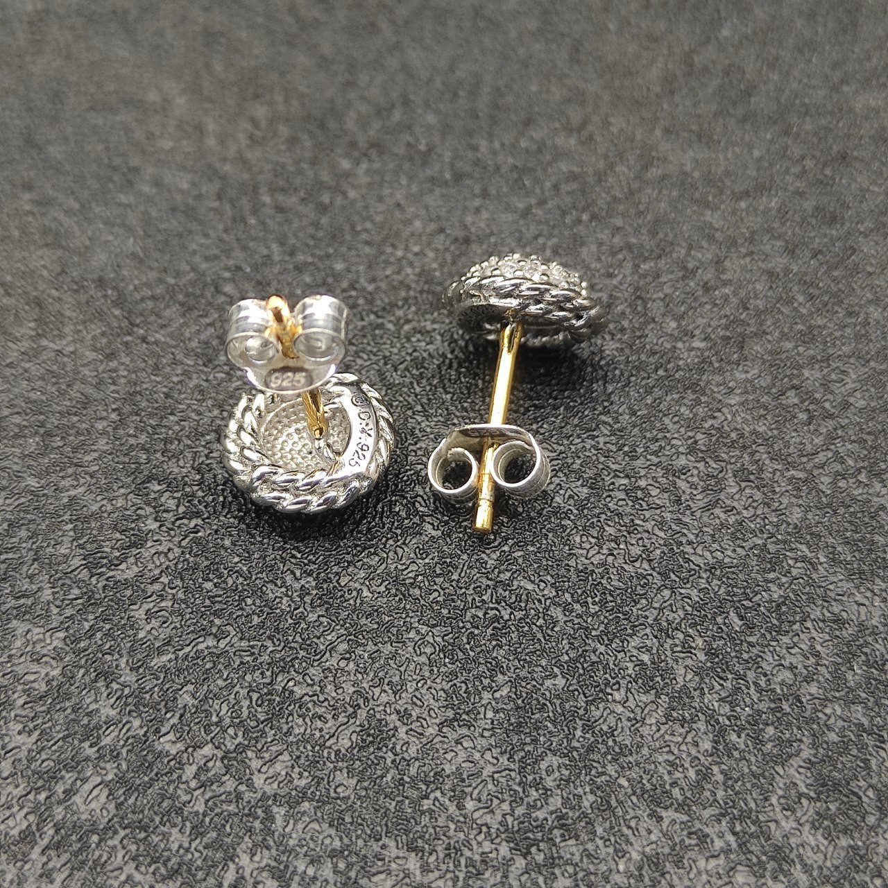 David Yurman 8.6mm round full D1am0nd Earrings