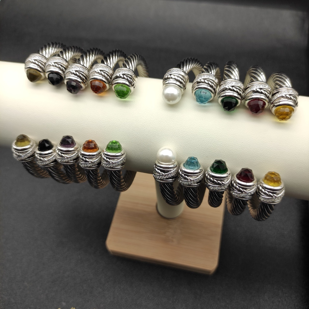 David Yurman 7mm Rotating D1am0nd setting Bracelet (wrist circumference 15-20cm)