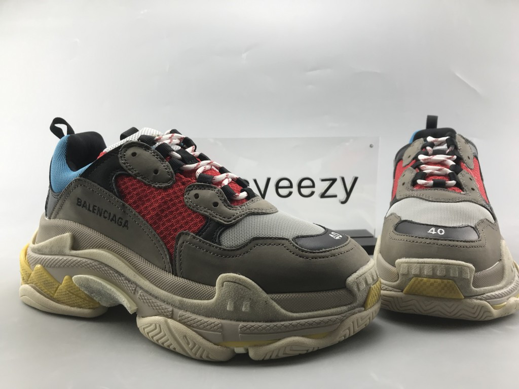 UA TRIPLE S TRAINERS GREY RED BLUE