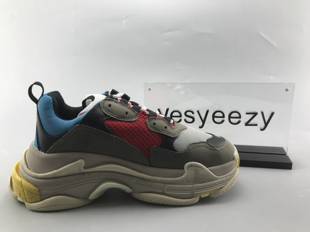 UA TRIPLE S TRAINERS GREY RED BLUE