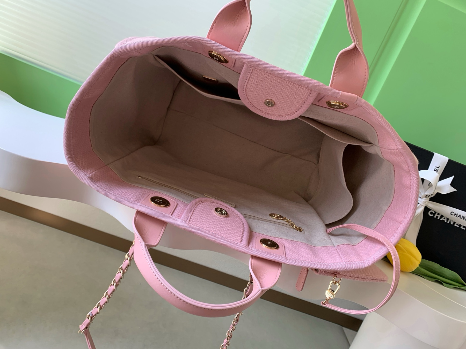 Chanel Deauville Tote Shopping Bag 38x13x22cm