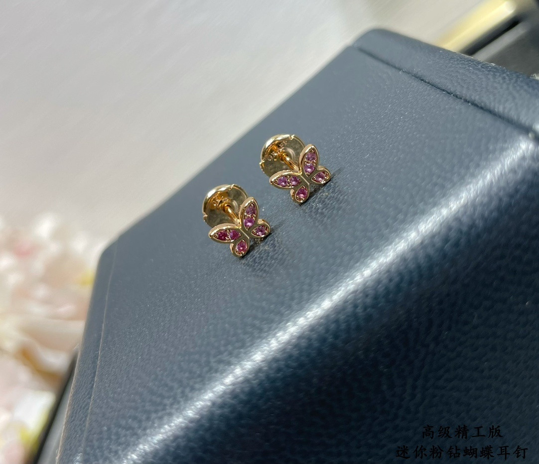 Graff D1am0nd-encrusted Butterfly Stud Earrings Ag925