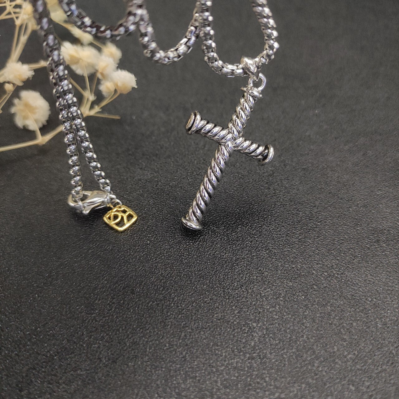 David Yurman cross Necklace(Chain length 50+5cm delay chain Chain thickness 3mm)