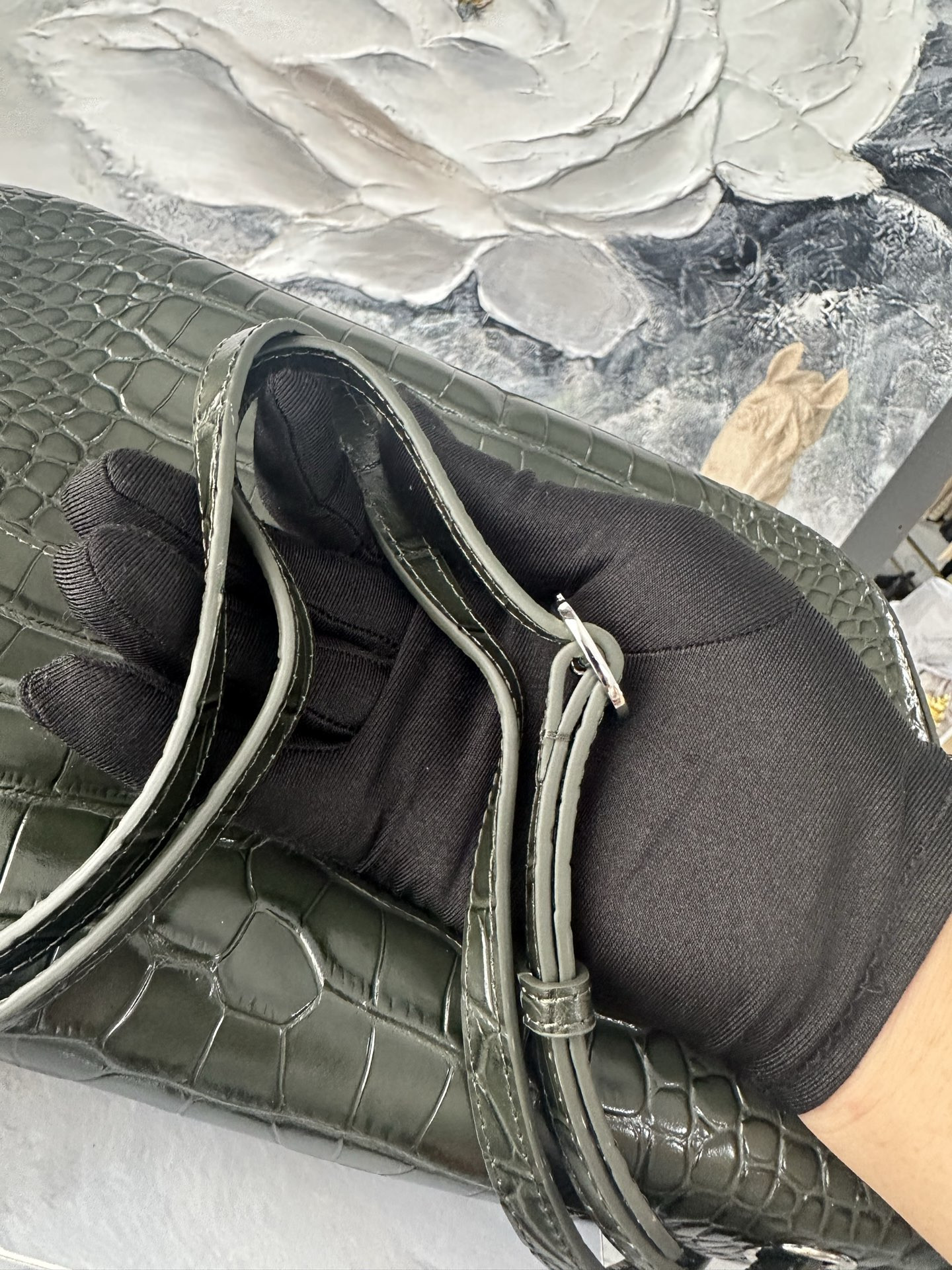 Ch**el Maxi Flap bag Olive Green Silver hardware AS6231 19.5x32x10cm