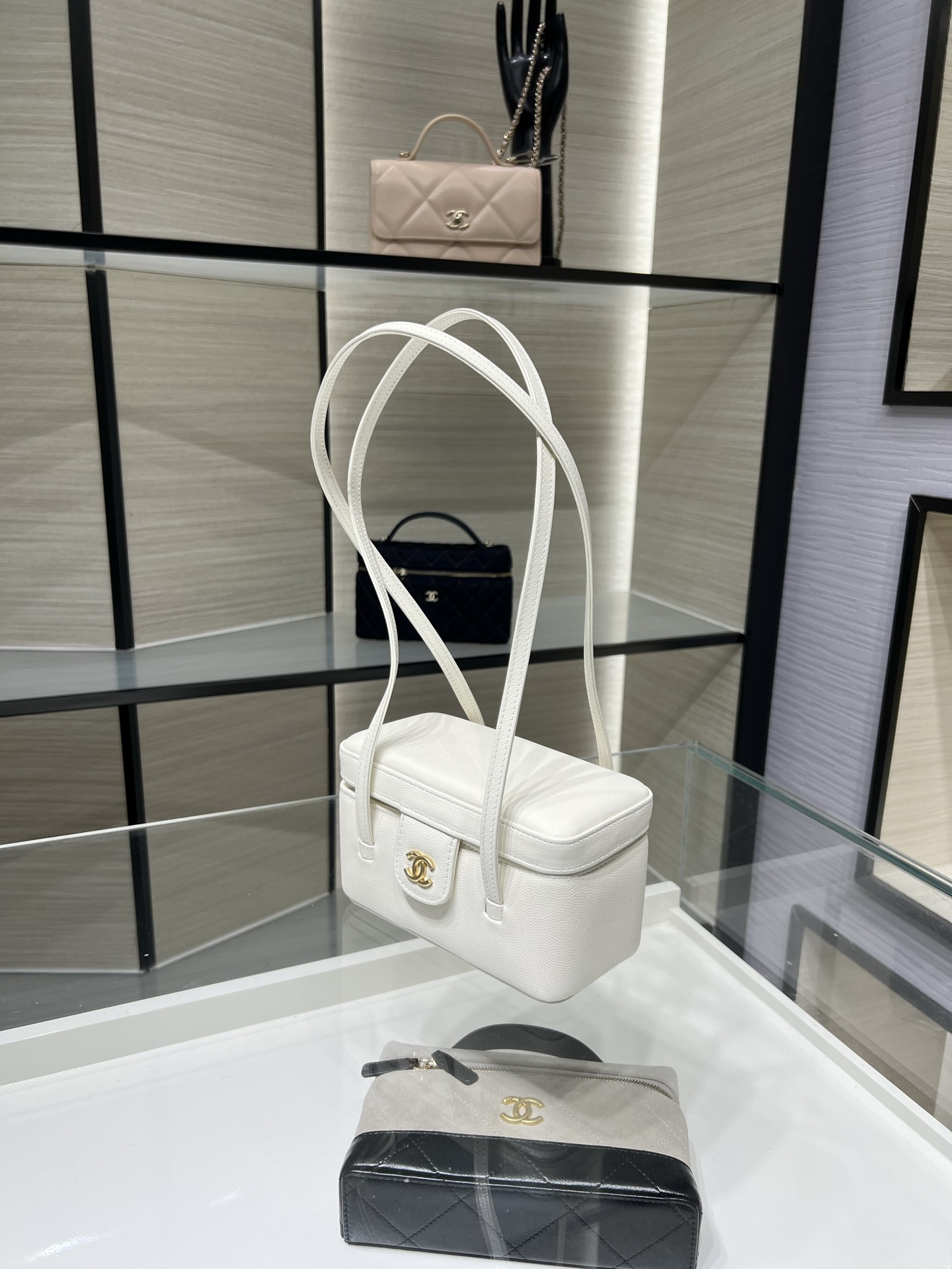 Ch**el preppy coco long box bag ap5067 17x9.5x8cm