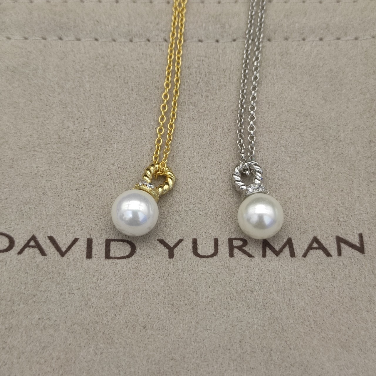 David Yurman 8mm Peal Necklace(Chain length 42+3+3cm delay chain)