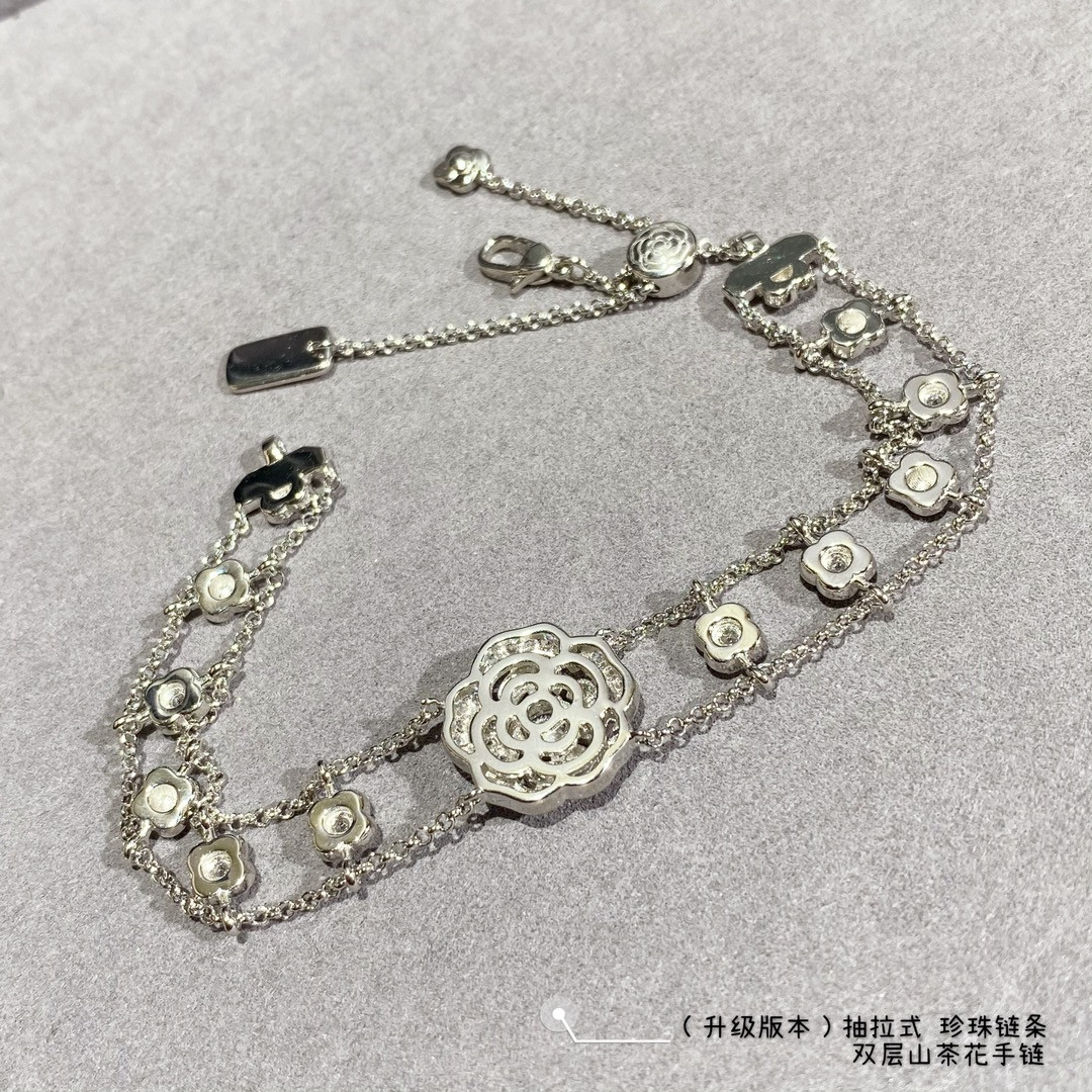 Ch**el Camellia Double Bracelet