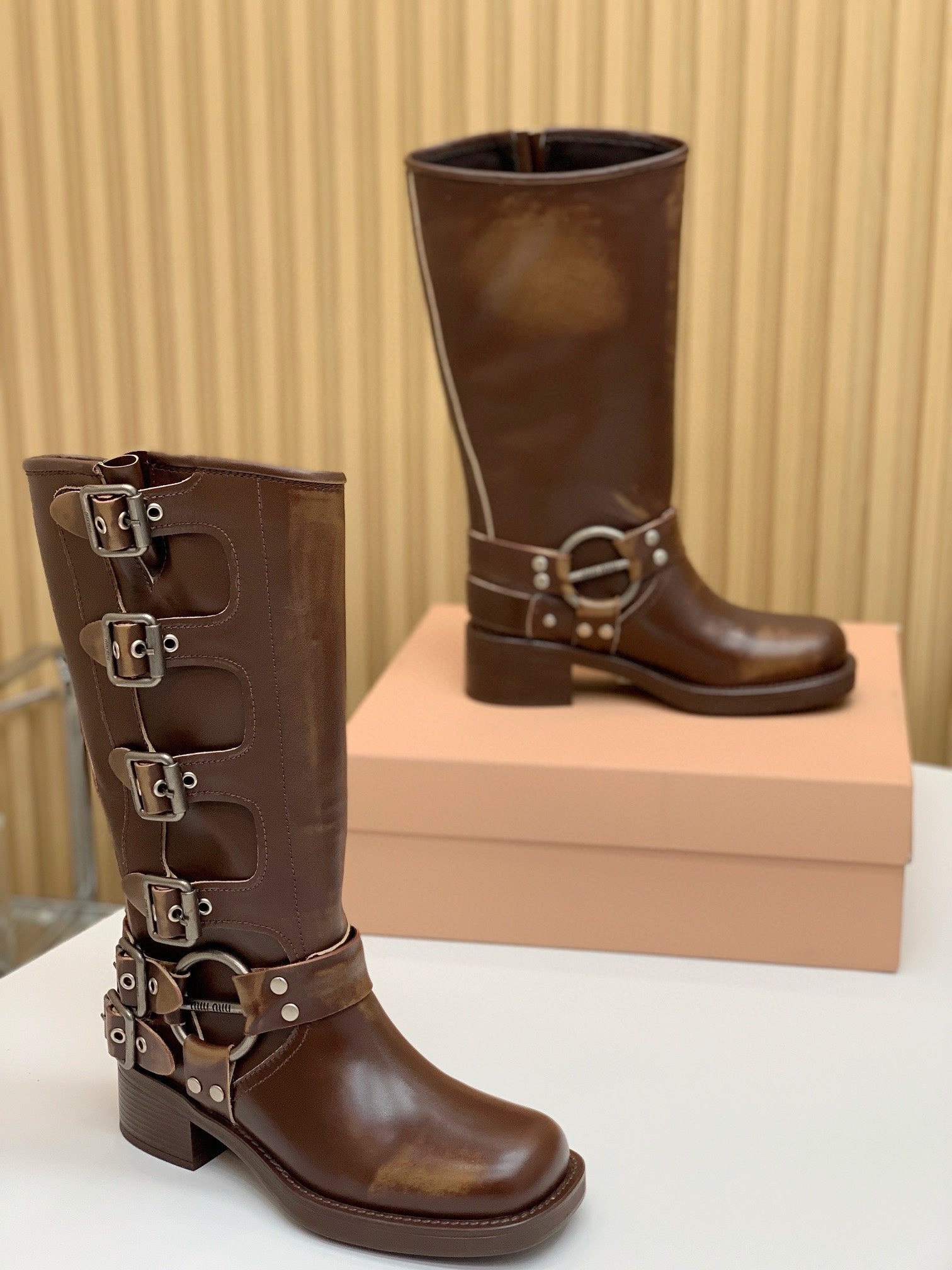 UA Miu Miu Leather Boots