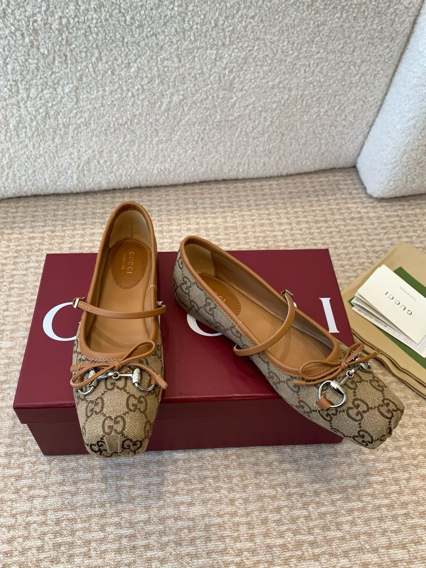 UA Gvc*1 Horsebit GG canbas Ballet Flats