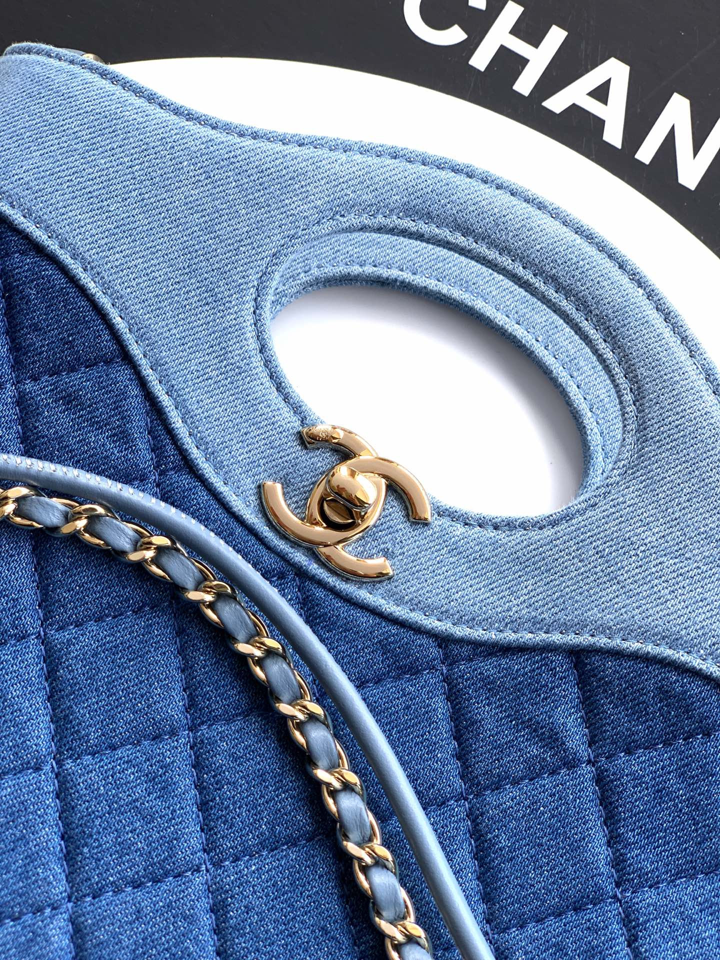 CHANEL 31 Mini Shopping Bag Dark Blue AS4133 22x23x5cm