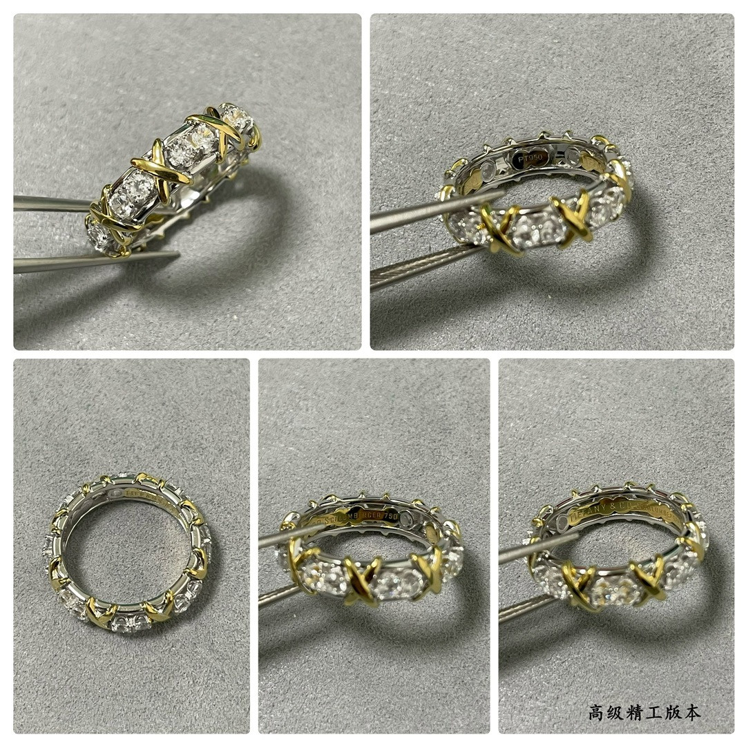 T*f*ny & Co. Crossed Double Tone Ring