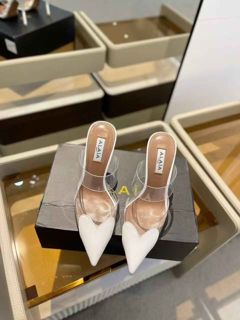 UA ALAÏA Le Coeur Mule Heart-Toe Slingback Pump 10.5cm Heel