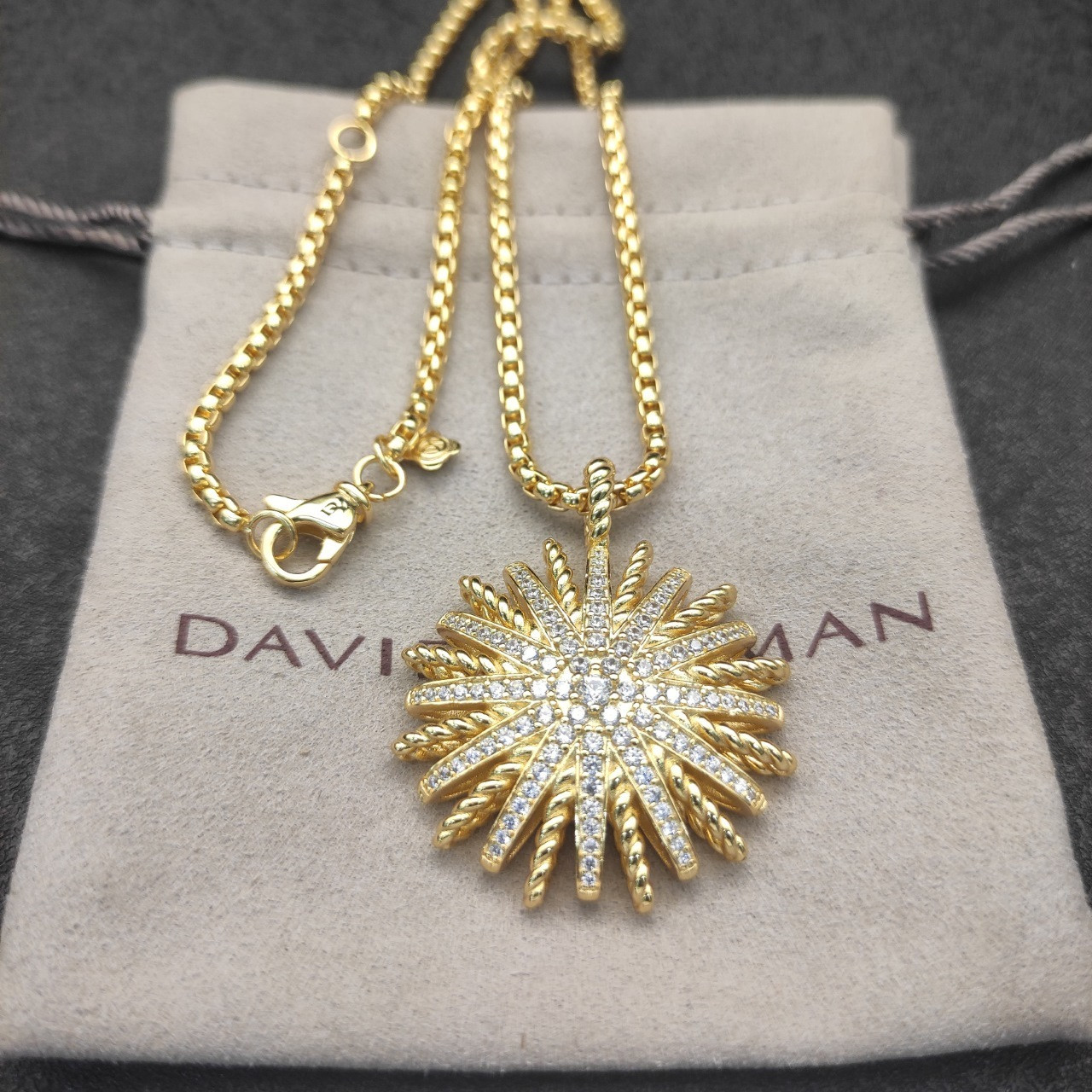 David Yurman sunflower full of D1am0nds Necklace(Chain length 50+5cm delay chain Chain thickness 3mm)