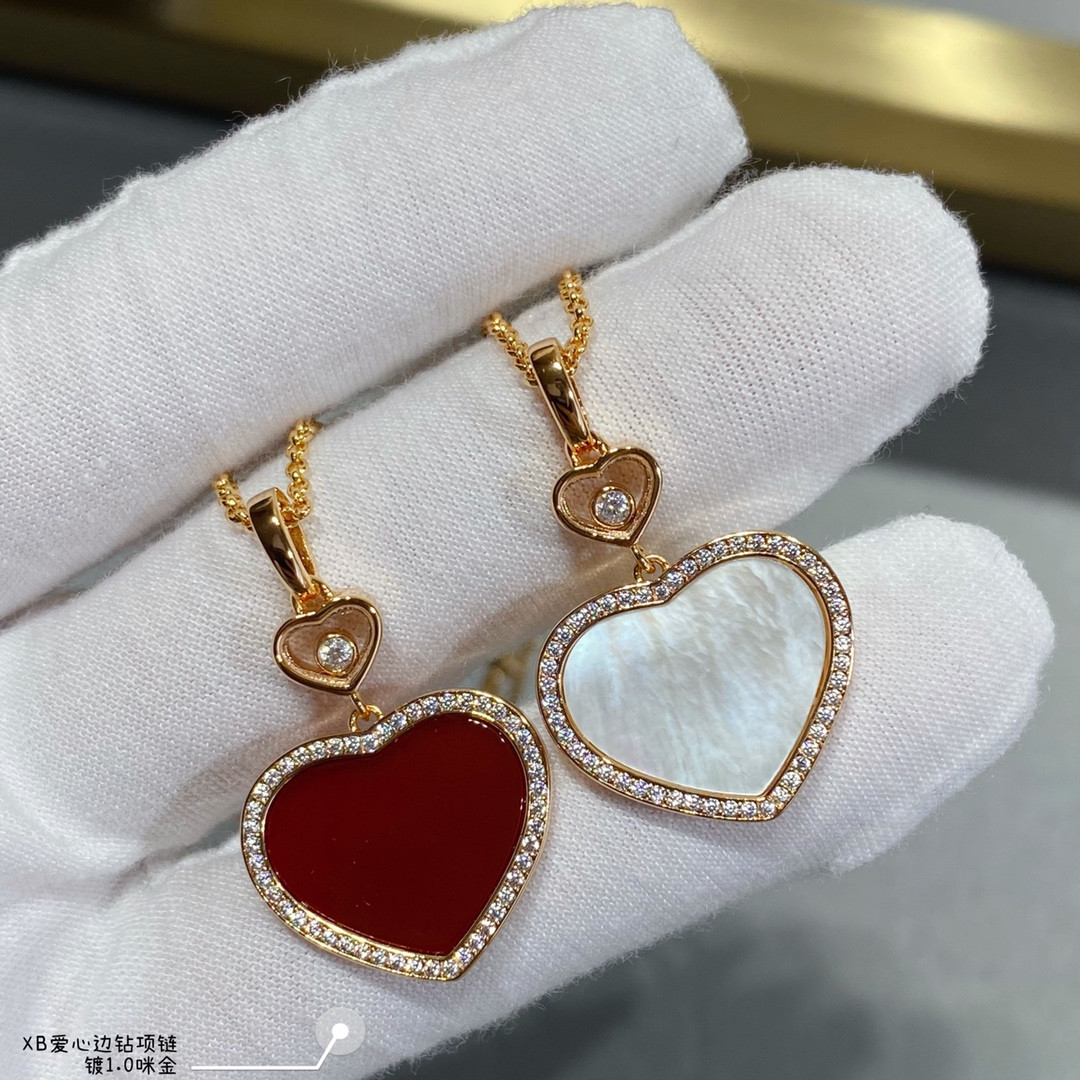 Chopard Heart-shaped Edge D1am0nd Mother-of-Pearl Necklace