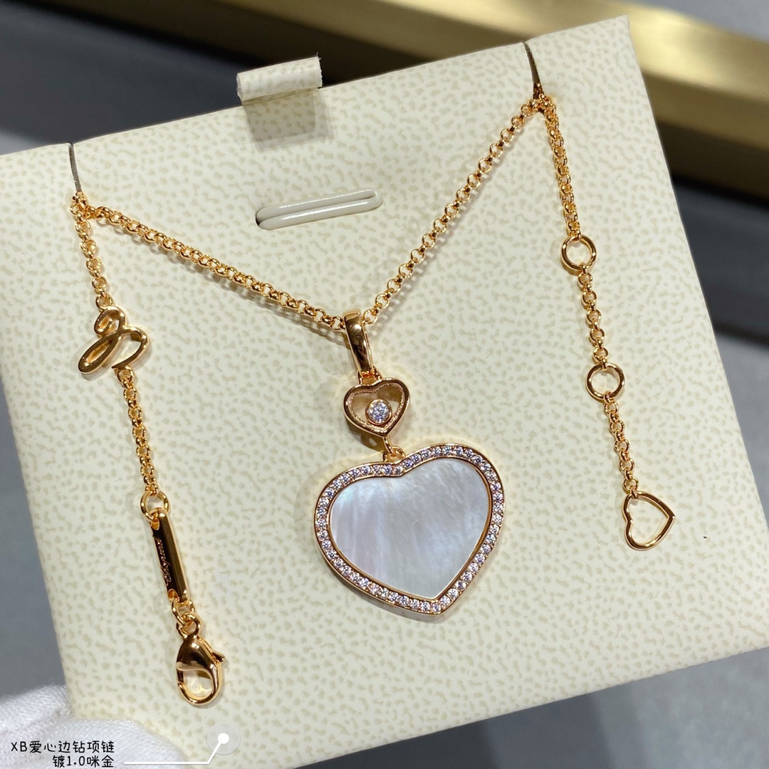 Chopard Heart-shaped Edge D1am0nd Mother-of-Pearl Necklace