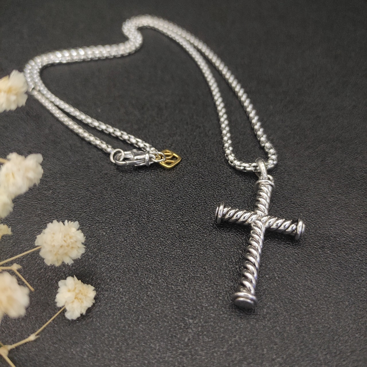 David Yurman cross Necklace(Chain length 50+5cm delay chain Chain thickness 3mm)