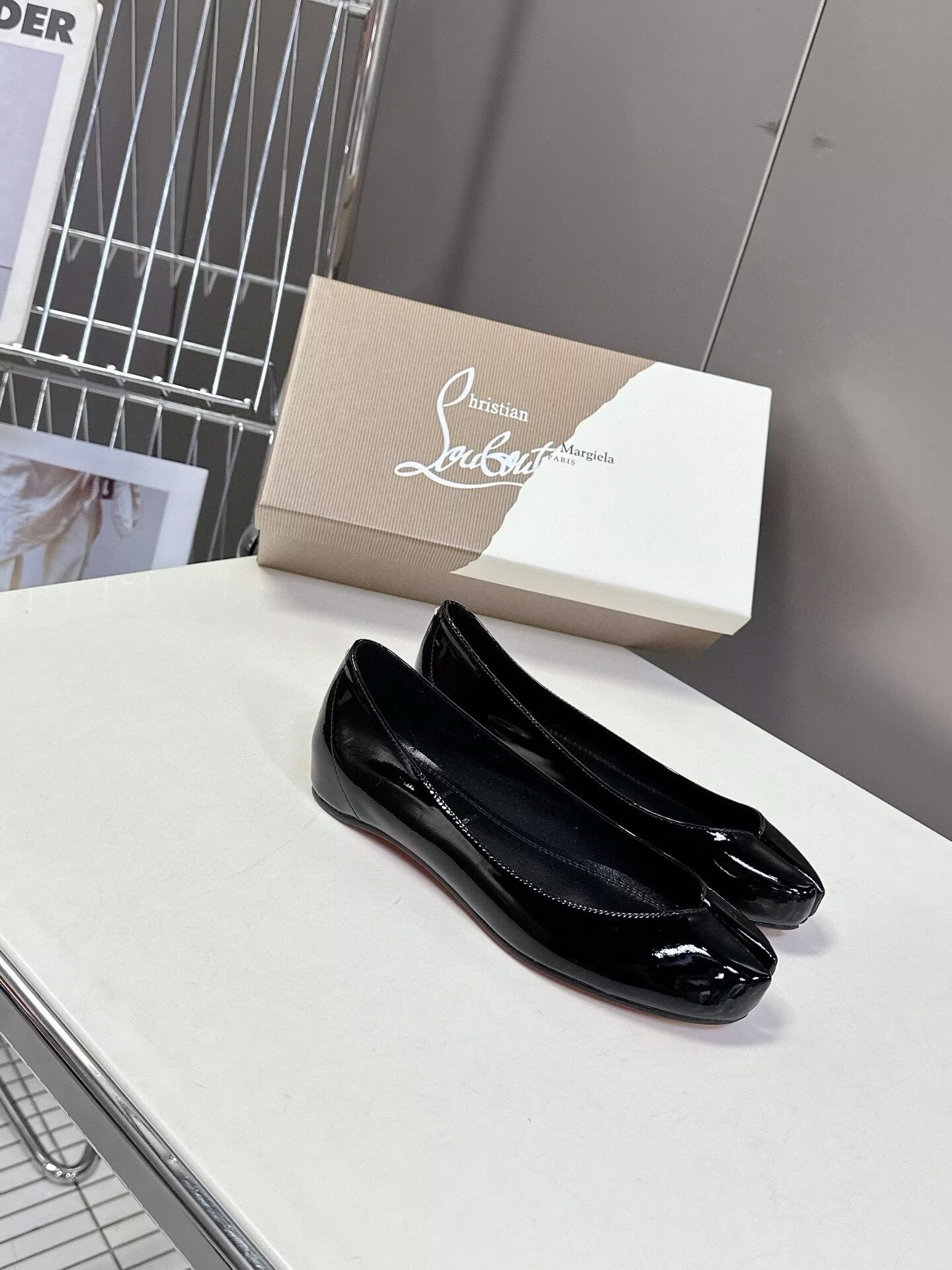 UA Chr1st1an Louboutin Marlougiela Ballerinas Patent calf leather