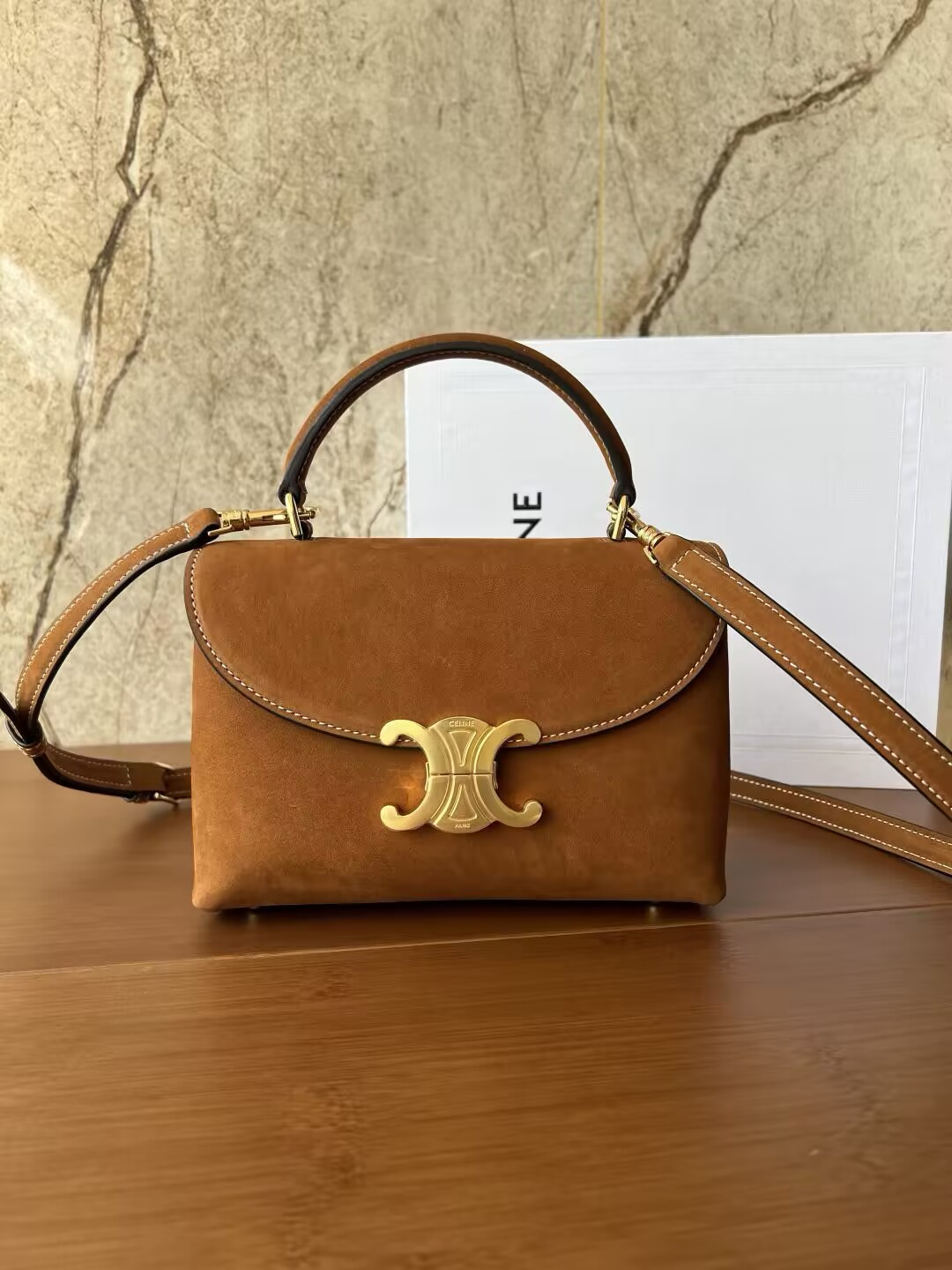 Ce1i*e Teen Nino Bag IN NUBUCK CALFSKIN 20.5x13x8cm