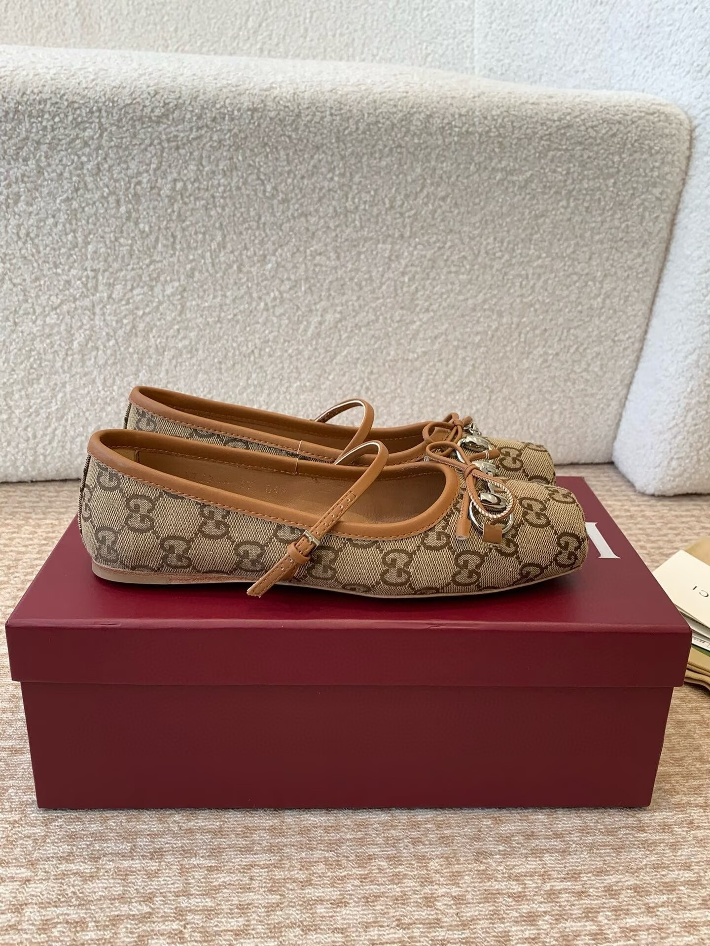 UA Gvc*1 Horsebit GG canbas Ballet Flats